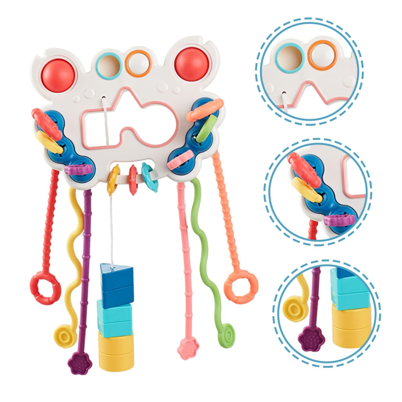 VICASKY 3-Piece Baby Pumping Toys for Fine Motor Skills Development - Educational Sensory Toys for Toddlers, Tummy Time & Pull Toy for Early Learning - Perfect for Playtime, Daycare & Montessori Activities