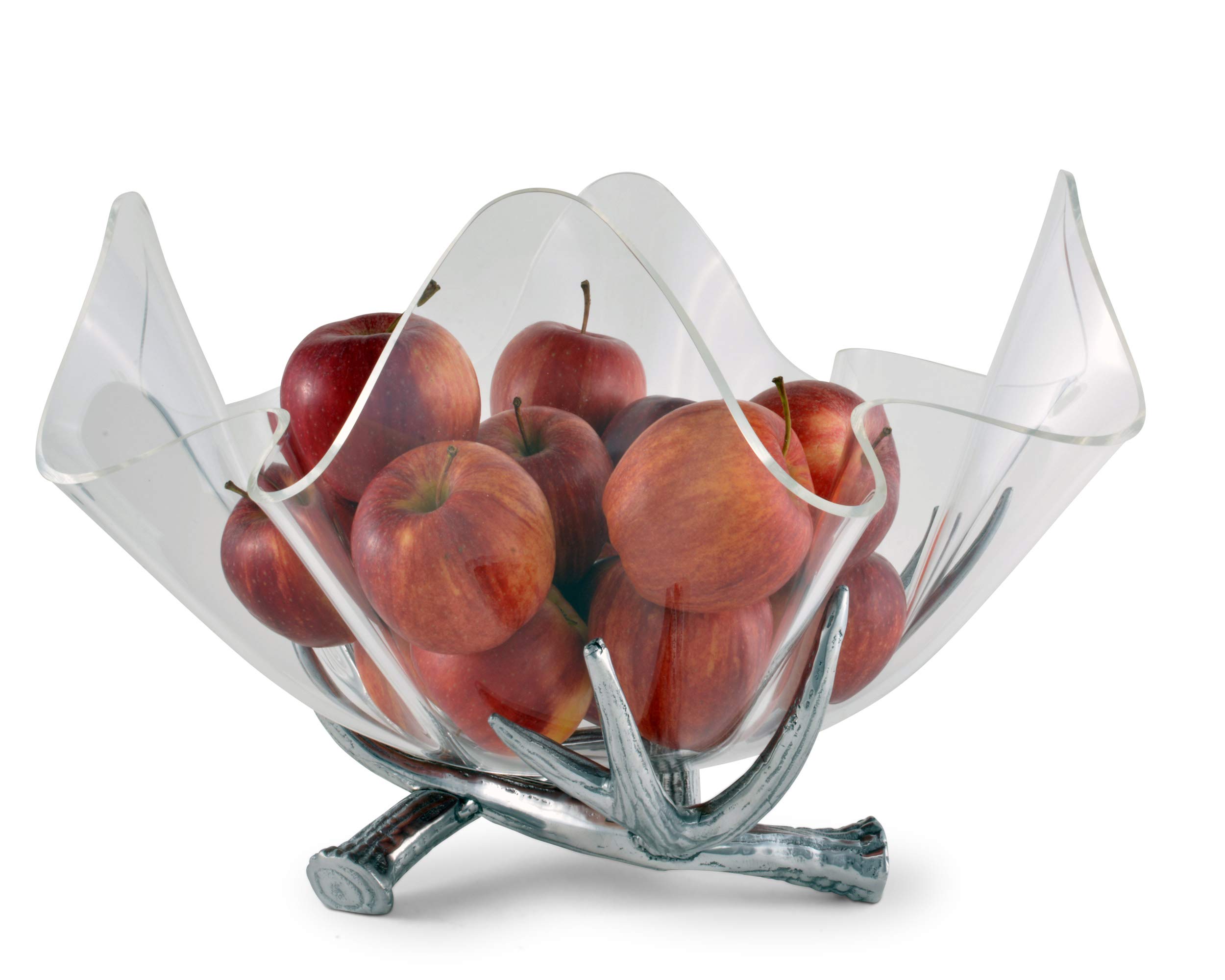 Arthur Court Designs Aluminum Antler-Style Serving Stand with 14-Inch Acrylic Bowl - 12.5