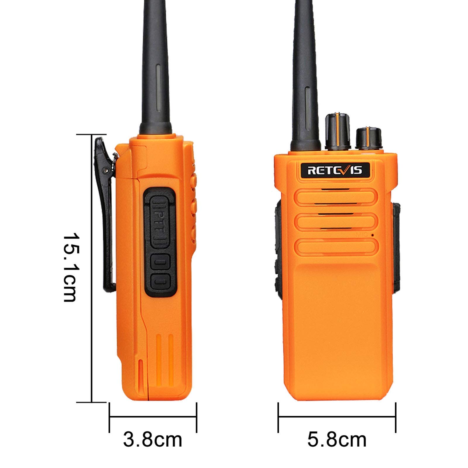 Retevis RT29 6 Pack Long Range Two Way Radios - 3200mAh Rechargeable Walkie Talkies for Adults with Waterproof Mic, VOX & Emergency Alarm - Ideal for Warehouse, Construction, Hiking and Outdoor Activities