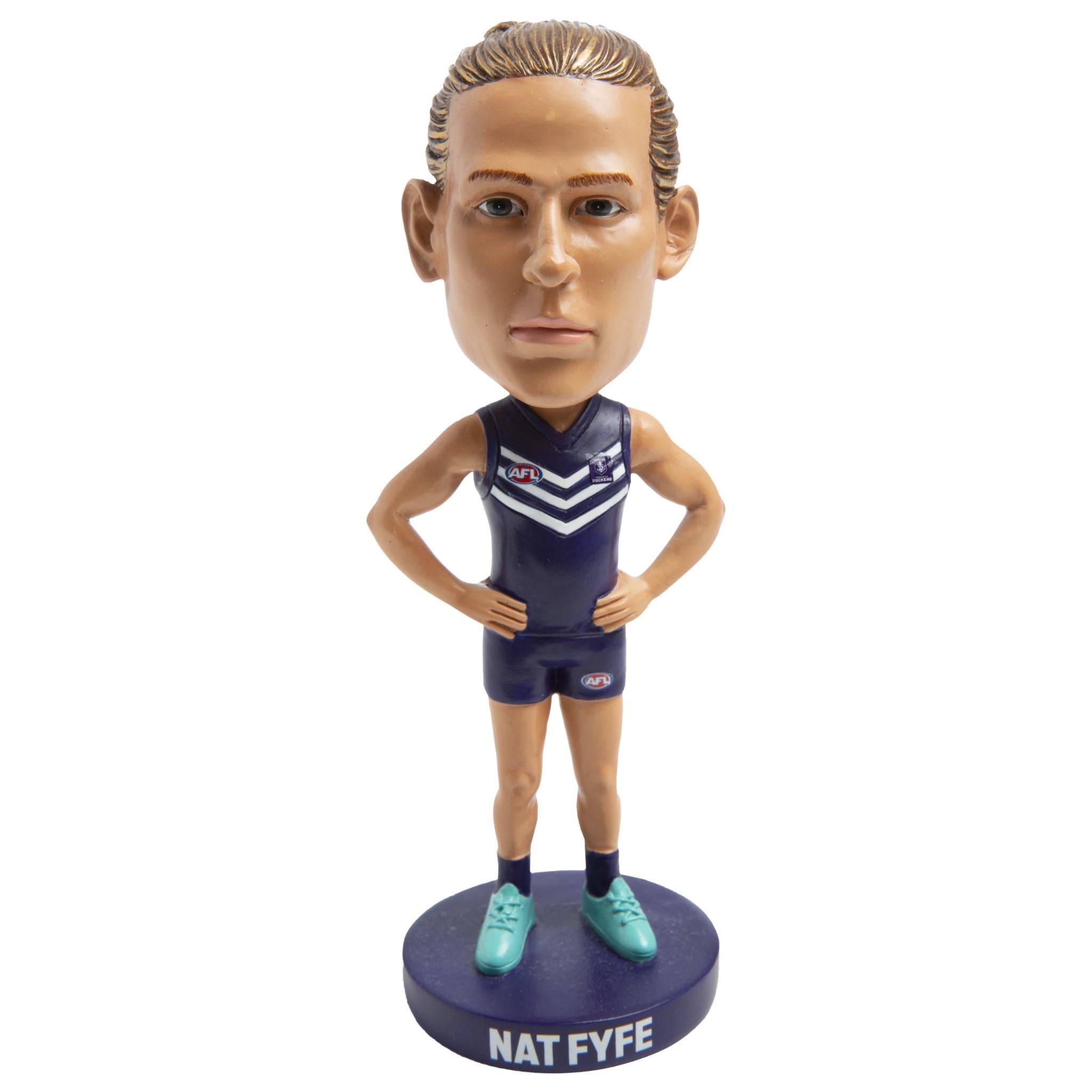 AFL Fremantle Dockers Nat Fyfe Bobblehead - Official Collectible Figurine for Sports Fans & Memorabilia Collectors - Perfect for Home Decor, Office Display, and Gifts for AFL Enthusiasts