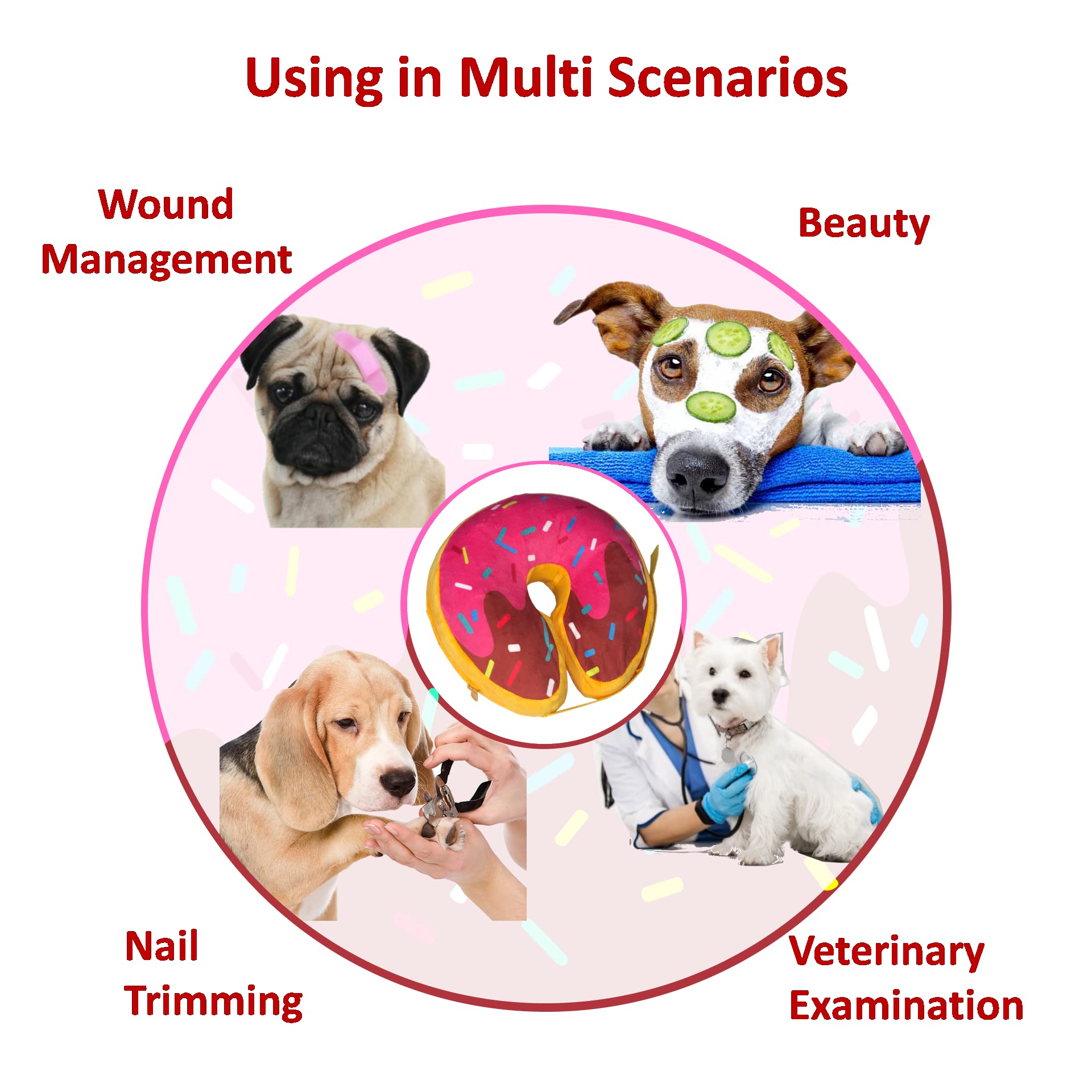 **Inflatable Dog Donut Collar - Soft Recovery Cone for Dogs After Surgery, Comfortable Elizabethan Collar Alternative (Medium Size) - Perfect for Post-Surgery Healing & Wound Protection**