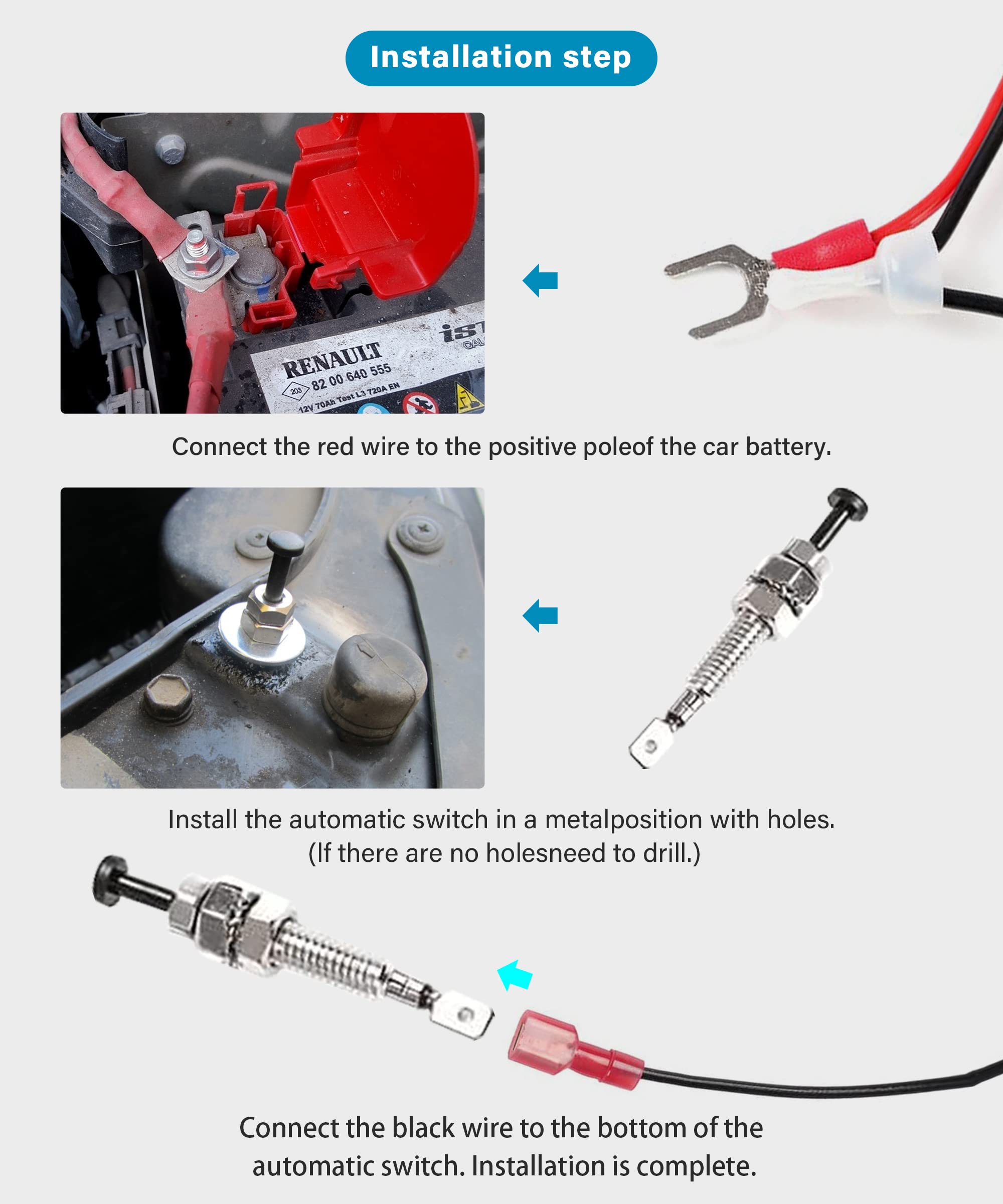 YAKEFLY 12V Waterproof Under Hood LED Light Kit - Universal Car Engine Inspection Strip Lamp with Auto On/Off | Durable Work Light for Automotive Repair, Nighttime Maintenance & DIY Projects