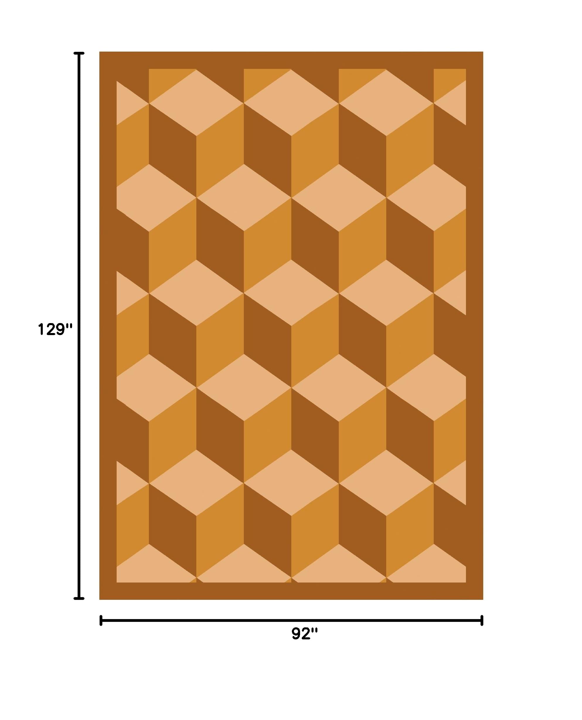 Joy Carpets Kaleidoscope Highrise Whimsical Area Rugs - Soft Modern Geometric Pattern Non-Slip Living Room Rug for Kids Bedroom Playroom Nursery (Wheat)