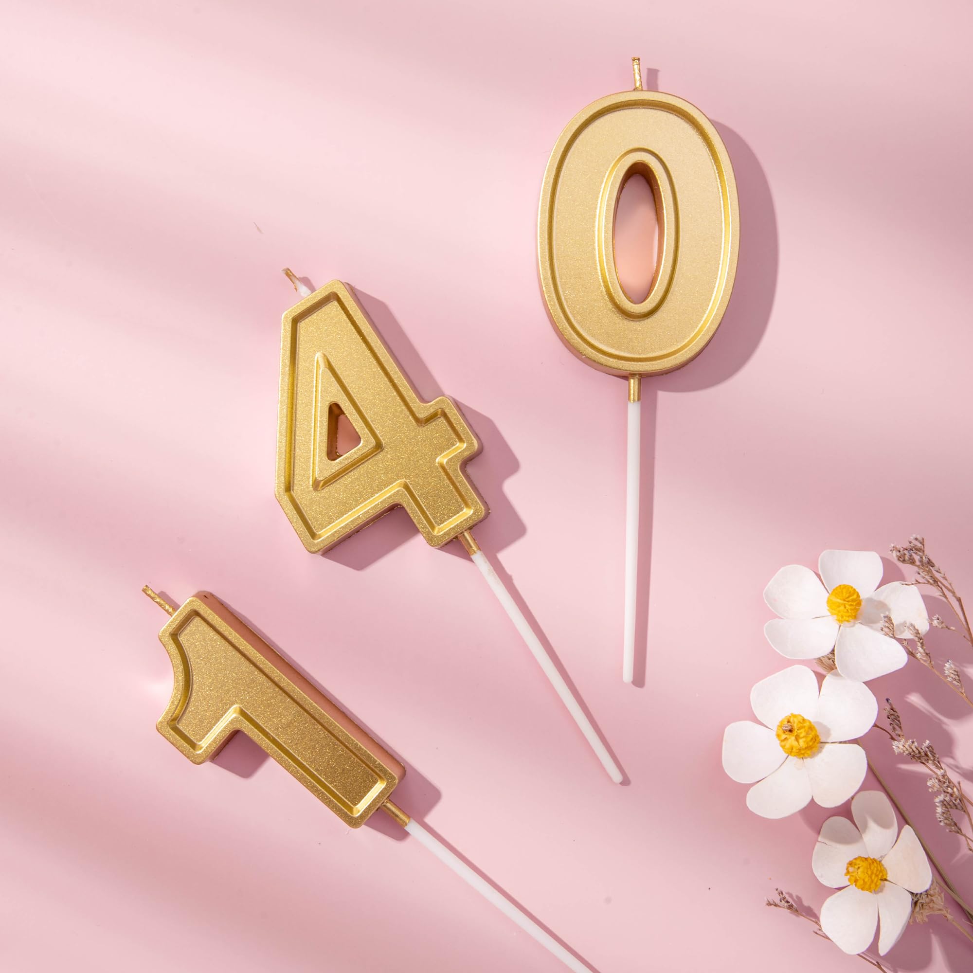 2.76 Inch Gold Number 1 Birthday Candle - Roma Style Cake Candles for Birthday Party Decorations & Celebrations | Perfect for Cakes, Cupcakes, and Dessert Tables