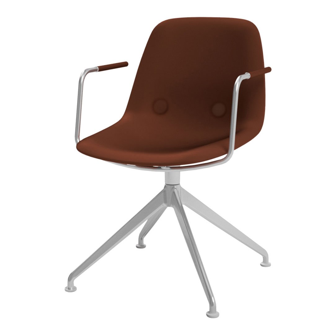 Erik Jørgensen Eyes Swivel Armchair with Buttons - 4 Star Base Mid-Century Modern Lounge Chair for Living Room, Office, or Reading Nook