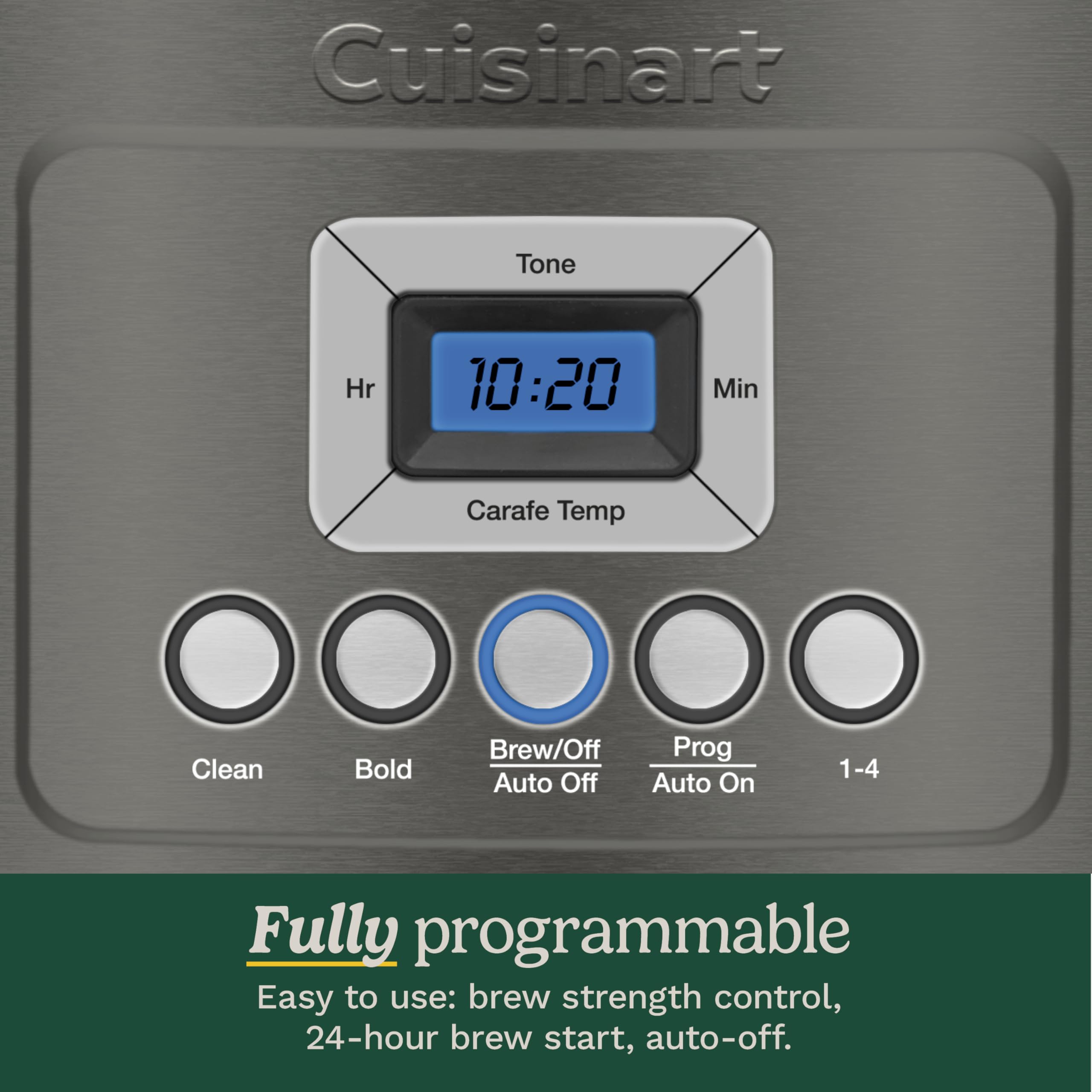 Cuisinart DCC-3200BKSP1 14-Cup Programmable Coffee Maker with PerfectTemp Technology - Black Stainless Steel - Adjustable Brew Strength & 1-4 Cup Setting - Ideal for Home, Office & Entertaining