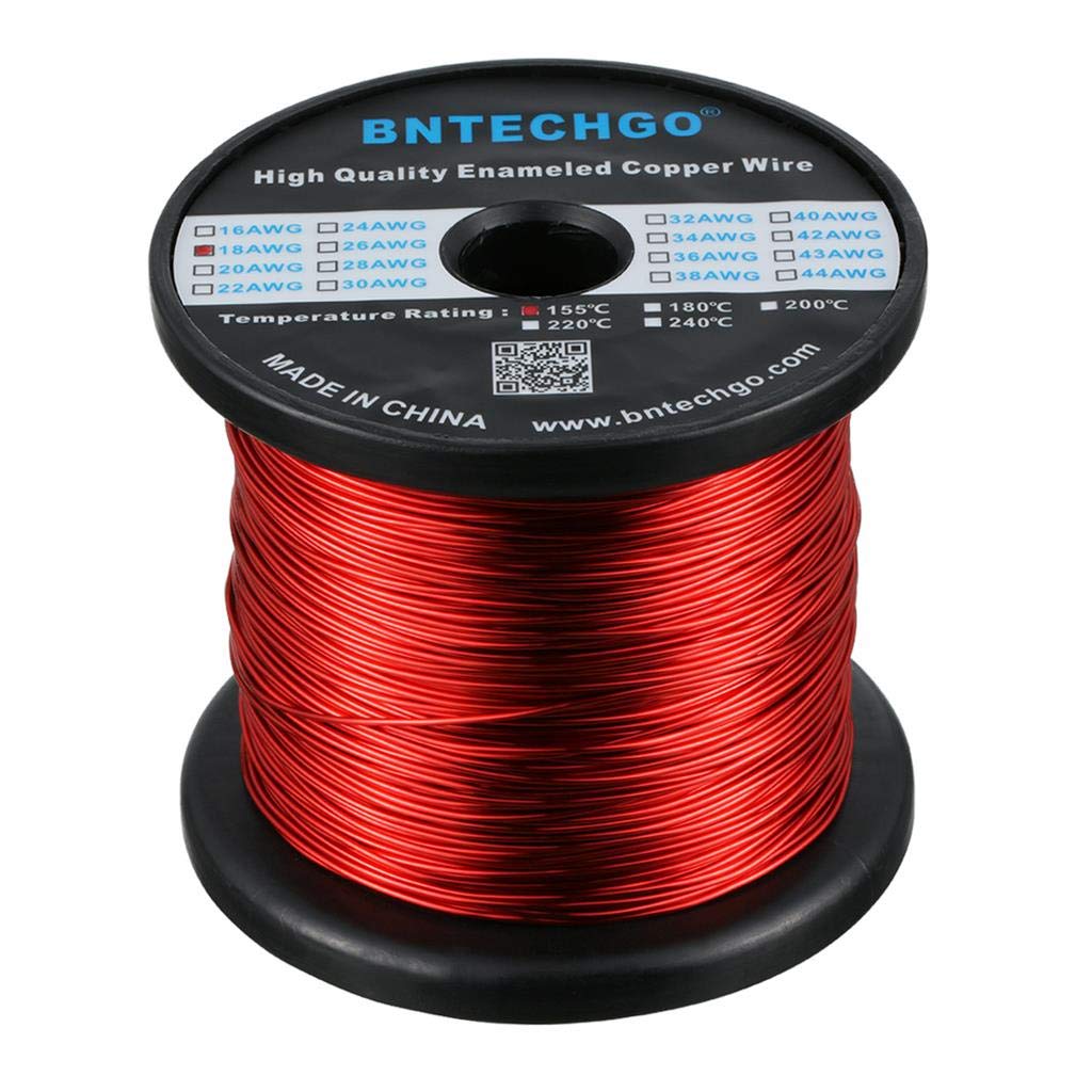 BNTECHGO 18 AWG Enameled Copper Magnet Wire - 5 lb Spool (0.0393