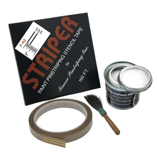 Automotive Pinstriping Kit with Stencil, Brush & Paint - DIY Car & Truck Striping | F-42 Striper Tool (1/16