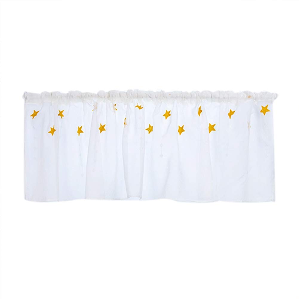 Premium Embroidered Kitchen Tier Curtain - Home, Bedroom & Cafe Decor (Yellow)