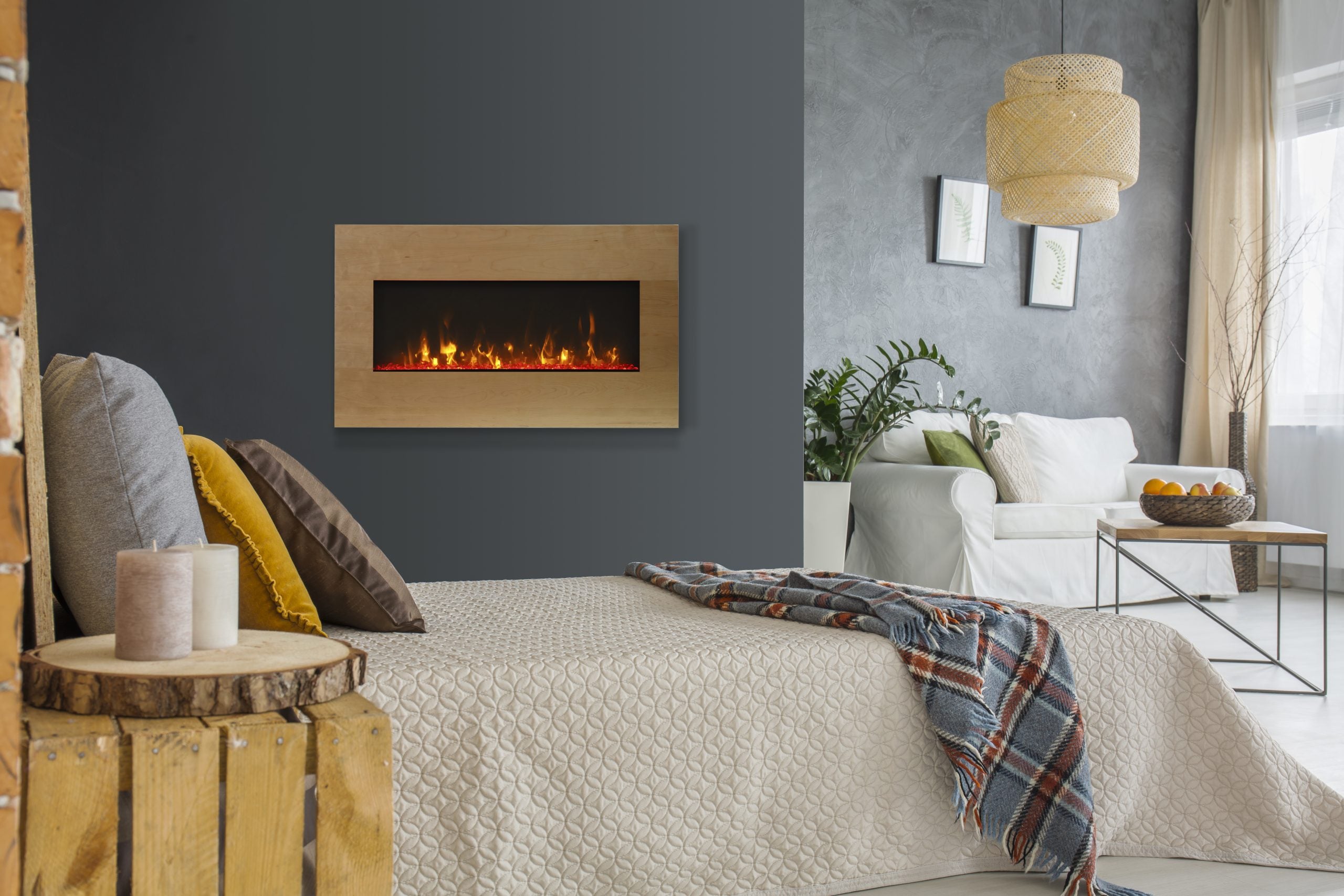 Amantii BI 30 XTRASLIM Panorama Ultra Slim Smart Electric Fireplace - Perfect for Living Rooms, Bedrooms & Modern Home Decor