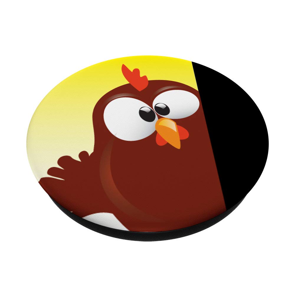 Funny Peeking Chicken Brown & Yellow PopSockets Swappable Grip for Phones & Tablets - Perfect for Selfies, Gaming & Everyday Phone Protection