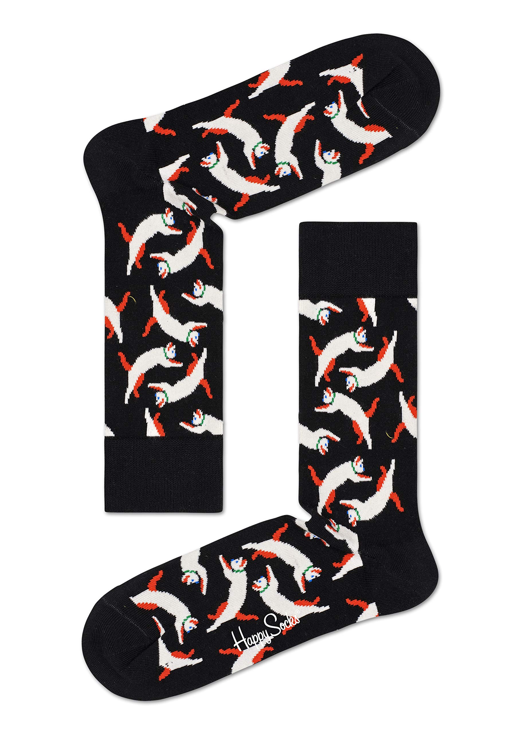 Happy Socks for Men - Fun Cat & Dog Print Crew Socks (Size 10-13) | Comfortable & Durable Casual Socks for Everyday Wear, Gifts & Funny Outfits