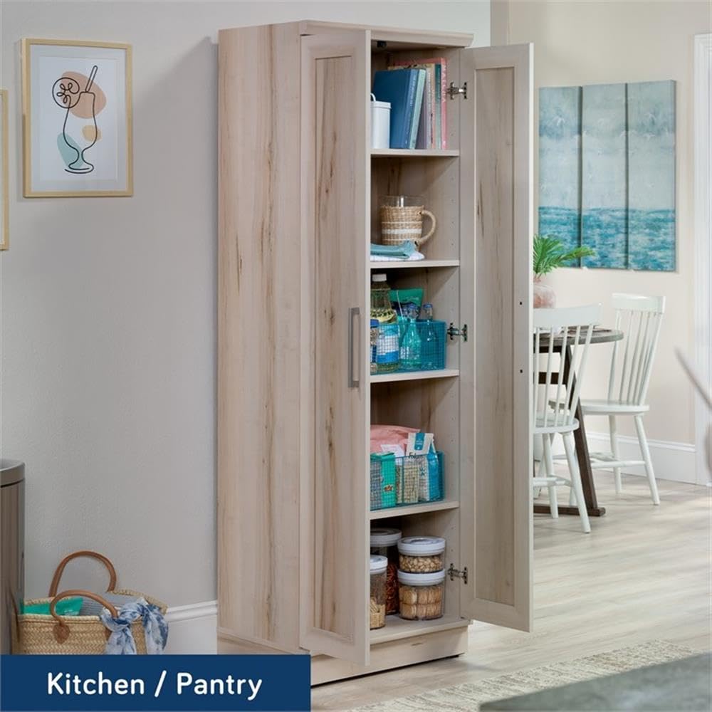 Sauder HomePlus Two Door Storage Cabinet - Pantry Organizer with Pacific Maple Finish for Kitchen, Dining Room, or Garage Storage