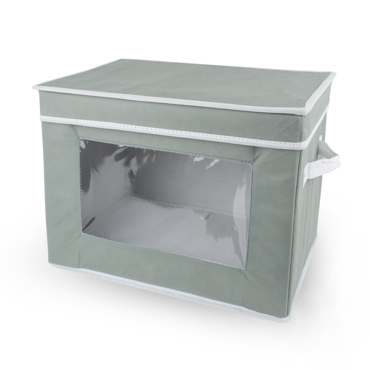 DII Breathable Closet Storage Organizer for Blankets, Towels & Linens - Space Saving Gray Fabric Storage Bins - Perfect for Bedroom, Closet & Nursery Organization