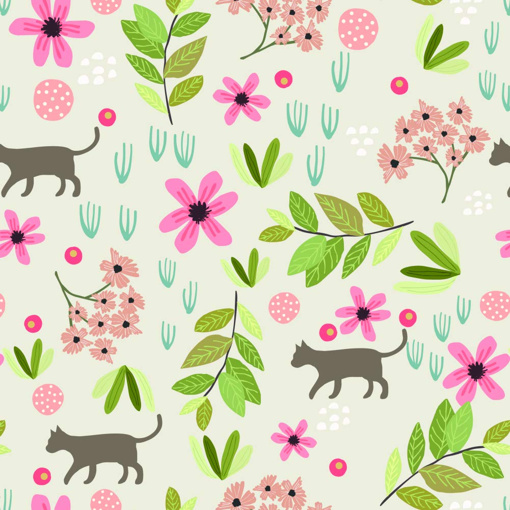 Premium Cat and Floral Pattern Gift Wrapping Paper Rolls - Perfect for Birthday Presents, Holiday Gifts & Party Decorations | GRAPHICS & MORE