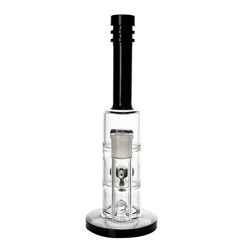 Premium Clear Glass Bong for Smoking | Black & White Water Pipe - Lightweight, Durable Handmade Glass Hookah for Herbal Use | Perfect for Home Relaxation & Social Gatherings