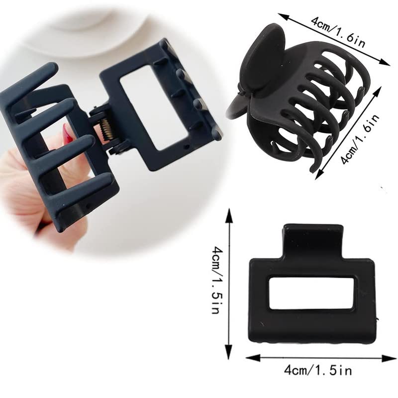 RECTYO GALLERY 8PCS Small Hair Claw Clips - Banana Clips & Rectangle Hair Jaw Clips, Non-Slip Hair Accessories for Women & Girls - Perfect for School, Work, Gym & Everyday Hairstyles