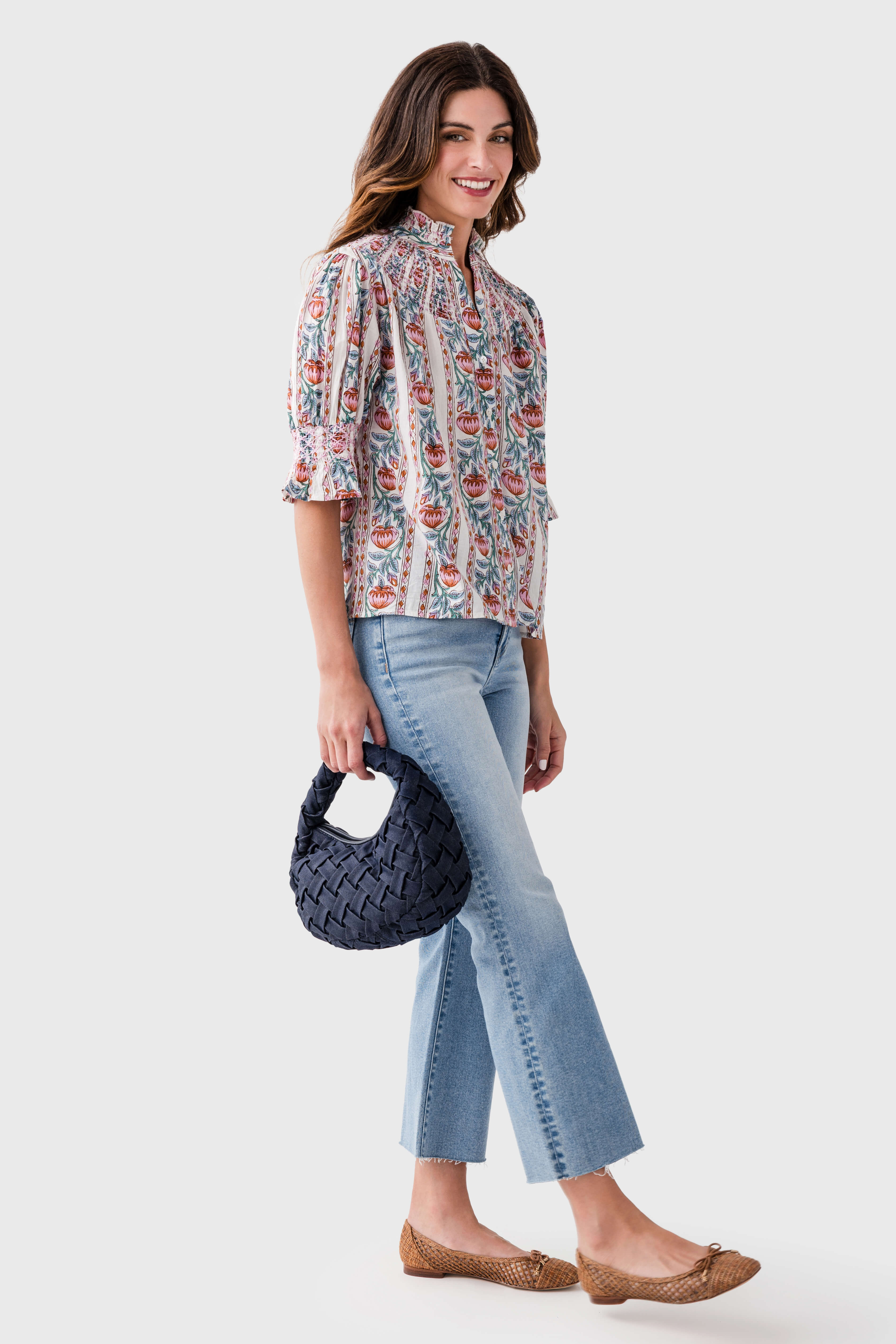 THML Floral Button Up Shirt for Women - Stylish Casual Blouse with Floral Print - Perfect for Spring, Summer, Office & Date Night Outfits