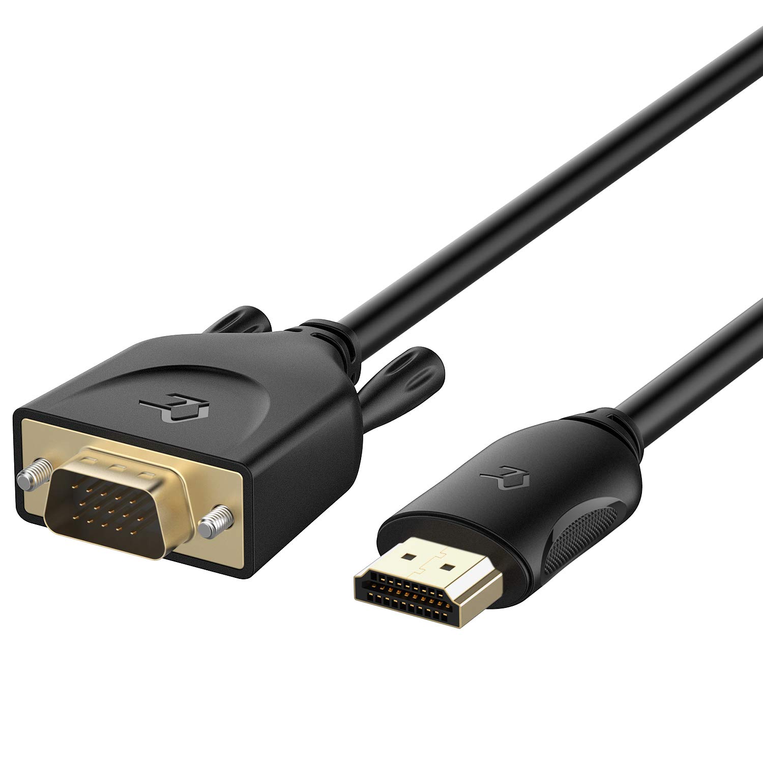 Rankie HDMI to VGA Male to Male Cable - 6 Feet High-Speed Adapter for Computer, Laptop, PC, Monitor, Projector & HDTV - Ideal for Home Office, Classroom & Conference Room Setup