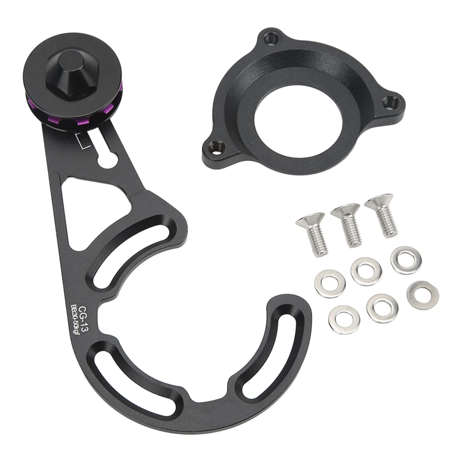 Minifinker Chain Stabilizer - Black Aluminum Alloy & Nylon Chain Guide for Mountain Biking | High Strength, Secure Fit with Adapter | Perfect for Trail Riding, Downhill & Off-Road Cycling