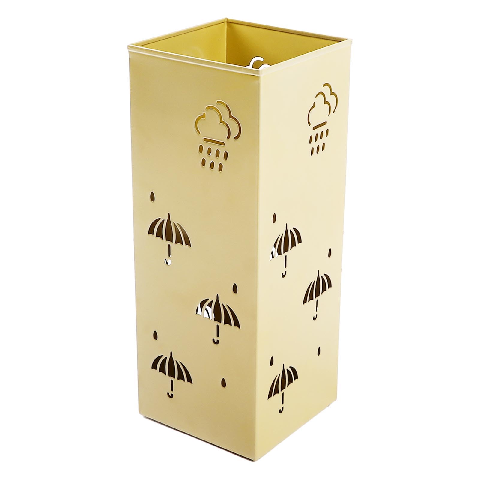 Rustproof Metal Umbrella Stand Holder for Entryway, Office & Home - Gold Umbrella Organizer Bin for Wet & Dry Umbrellas | Perfect for Foyer, Porch & Mudroom Organization