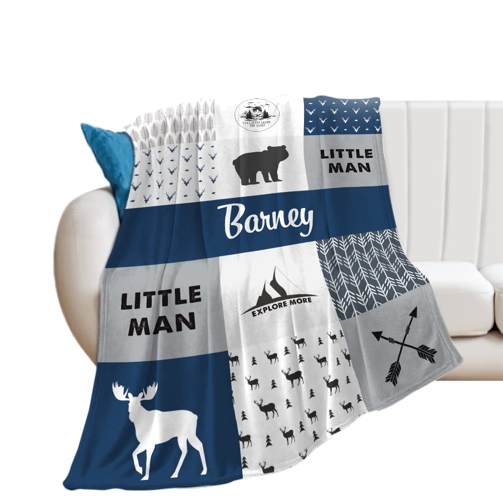 Personalized Baby Blankets with Custom Name - Soft Yoke Style Swaddle Blanket for Newborns, Toddlers & Kids | Perfect Baby Shower Gift, Birthday Present for Boys & Girls | Nursery Essential, Travel Companion, Photo Prop