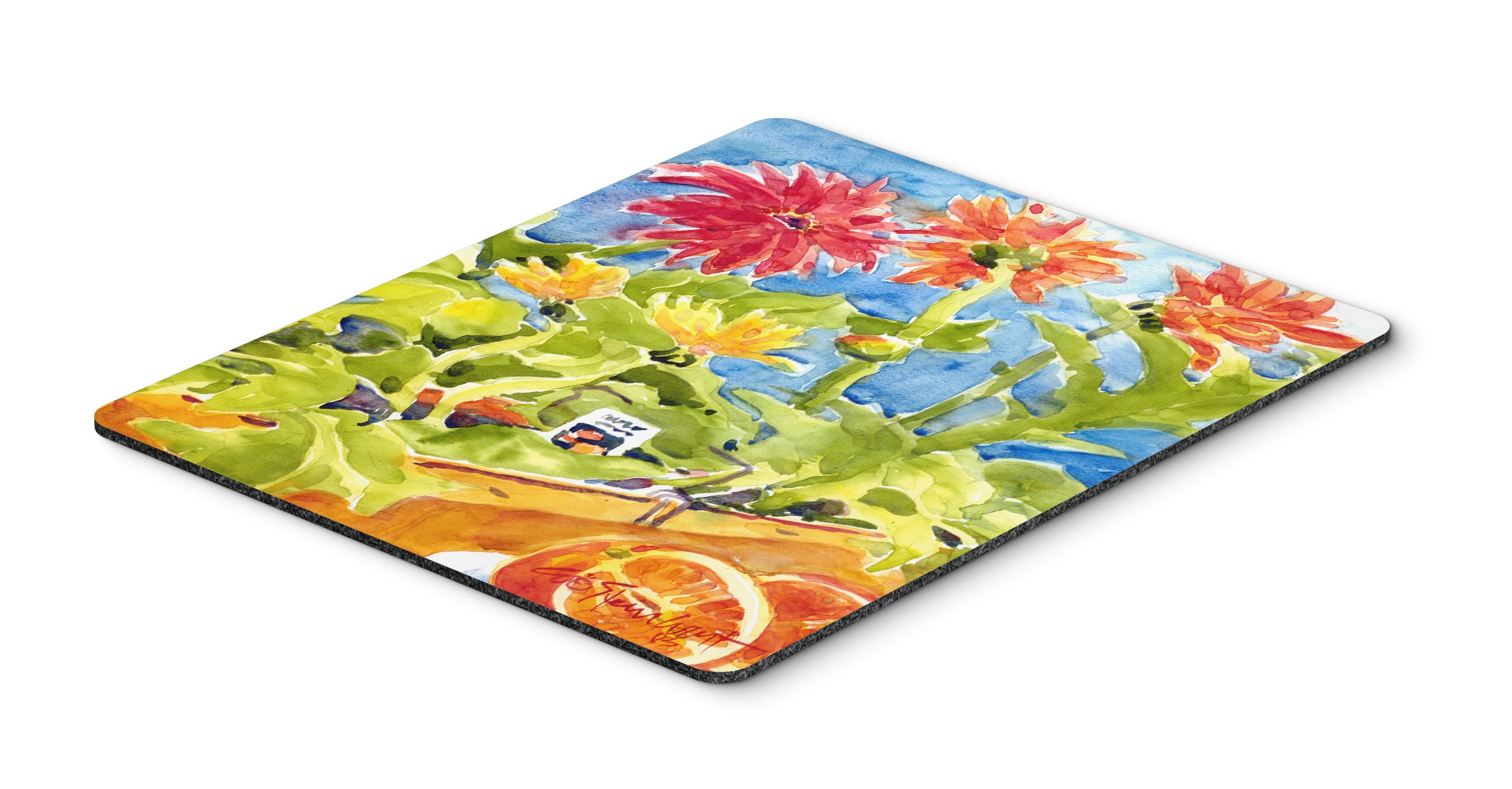 Caroline's Treasures 6038MP Gerber Daisies Mouse Pad - Large Washable Non-Slip Desk Mat for Home Office, Gaming & Computer Work | Hot Pad & Trivet for Kitchen Use | Perfect for Laptops, PCs & Workspaces