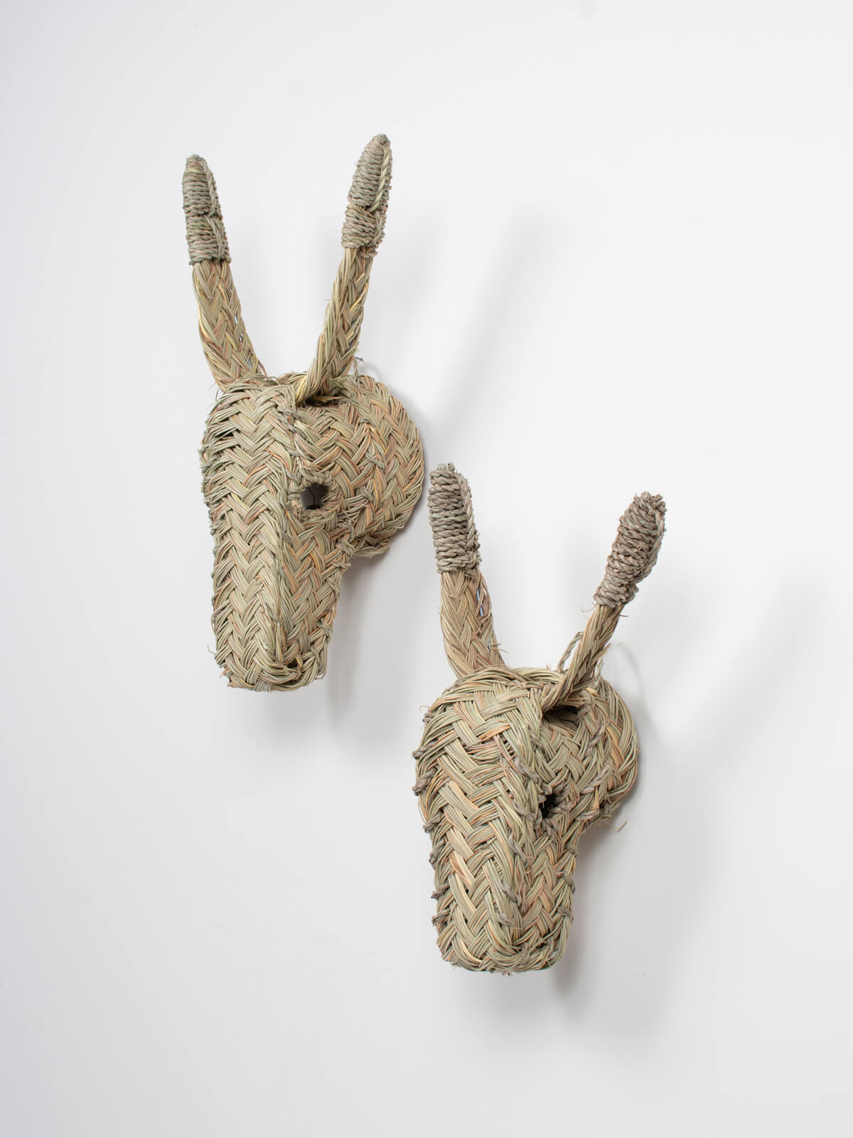 Mini Woven Donkey Head - Handmade Animal Decor for Wall, Nursery, Kids Room - Perfect for Farmhouse, Bohemian & Rustic Home Decor