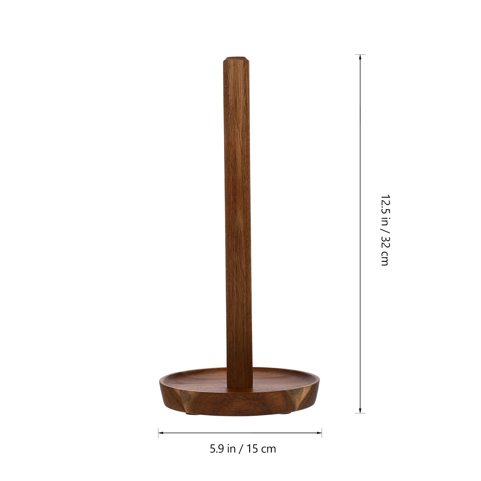 Rustic Bamboo Paper Towel Holder - Slim Countertop Tissue Dispenser for Kitchen, Dining Room & Bathroom | Wooden Toilet Paper Stand with Cabilock Design | Perfect for Farmhouse, RV, and Small Spaces