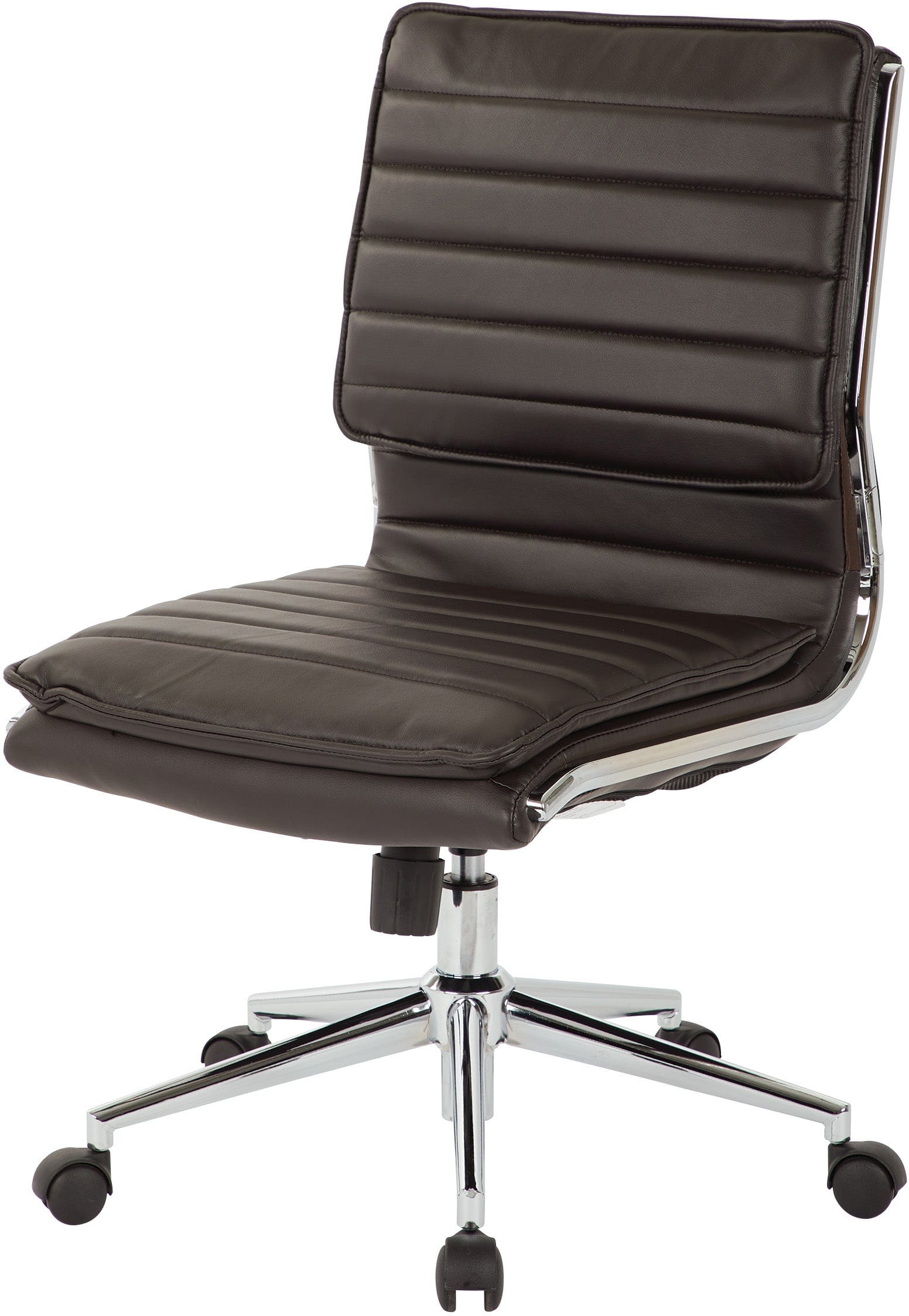 Office Star Armless Mid Back Manager's Faux Leather Chair [SPX23592C] - Ergonomic Office Chair for Home & Business, Comfortable Desk Chair for Long Hours Work, Perfect for Office, Study Room, or Conference Room
