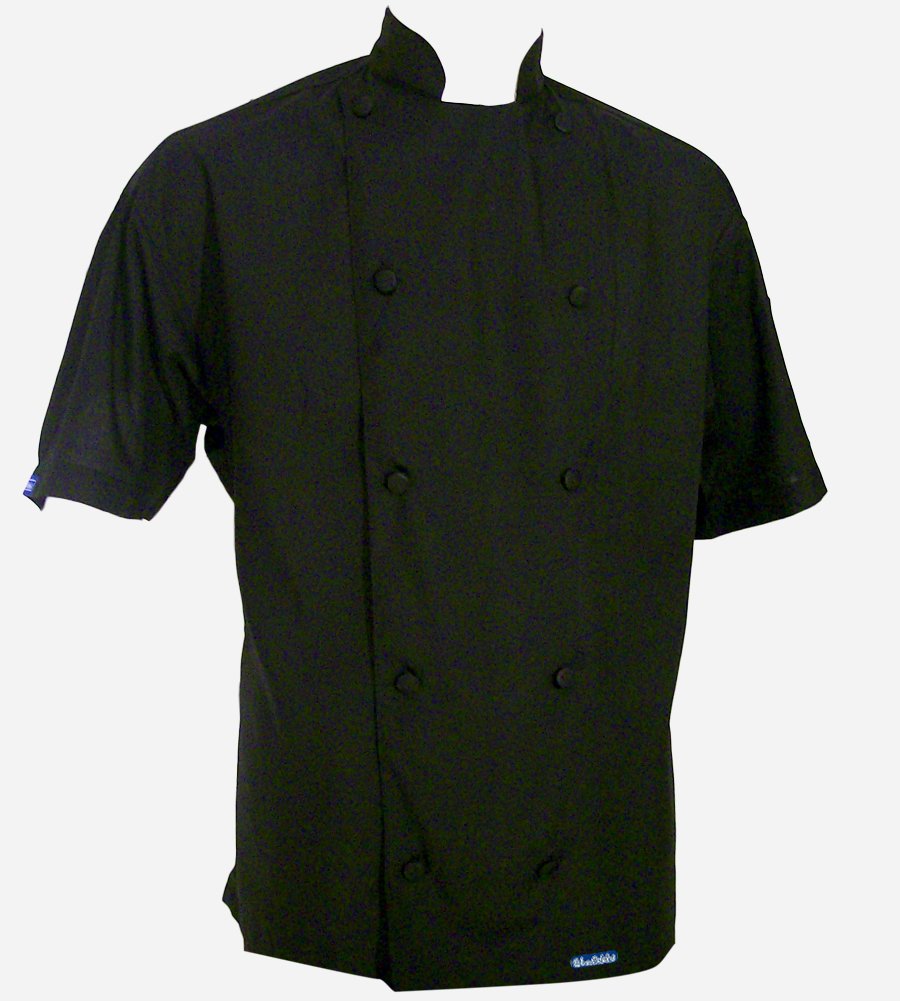 CHEFSKIN 6X 80 Inch BIG & Tall Black Chef Jacket - Lightweight Professional Kitchen Uniform for Men & Women - Perfect for Cooking, Baking & Culinary School