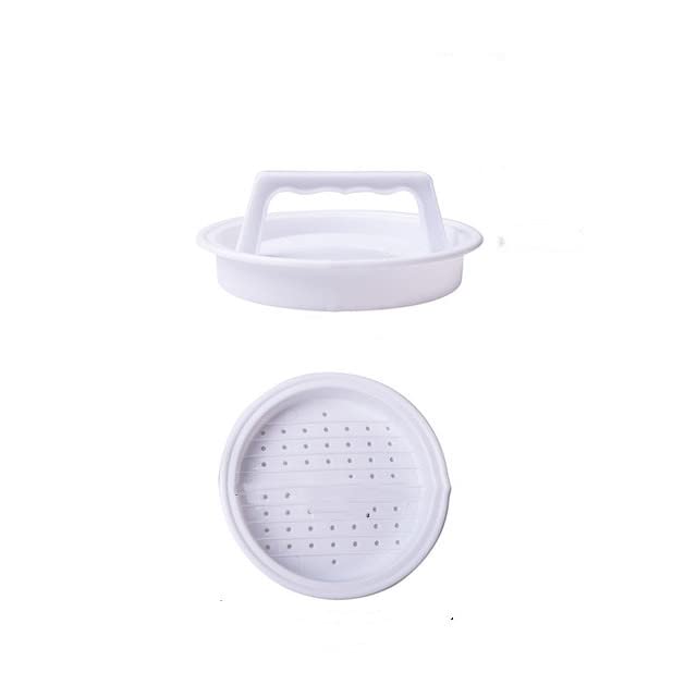 Non-Stick Hamburger Patty Press Maker - Round Shape for Stuffed Beef Burgers, Grill Pie Molds - Durable Kitchen Accessories (White) - Perfect for BBQ, Picnics & Home Cooking