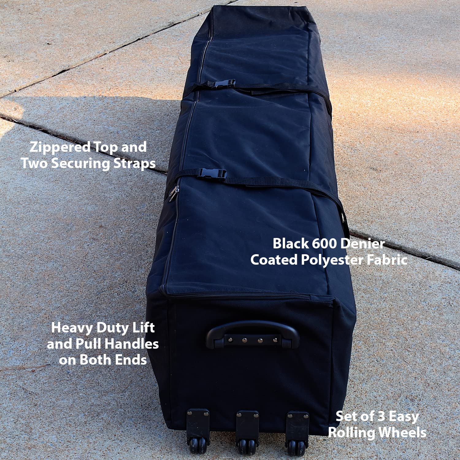 Heavy Duty 80-inch King Canopy Roller Bag with Handles - Durable Storage for Tents, Canopies, Sheds, Car Ports & Gazebos | Perfect for Outdoor, Garden & Household Storage | Black CRB80
