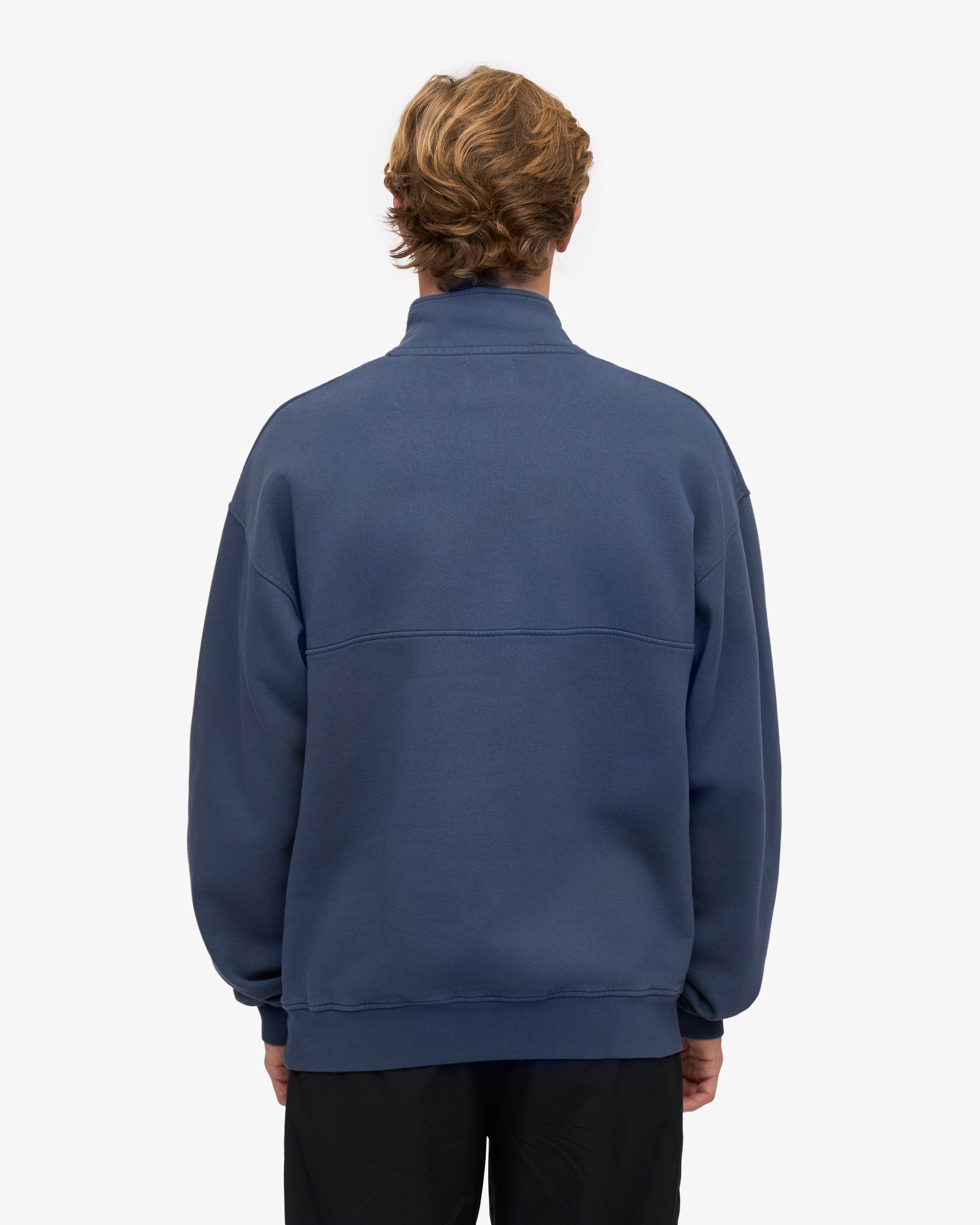 Organic Quarter Zip Sweatshirt for Men - Soft & Breathable Petrol Blue Pullover - Perfect for Casual Wear, Outdoor Activities & Layering