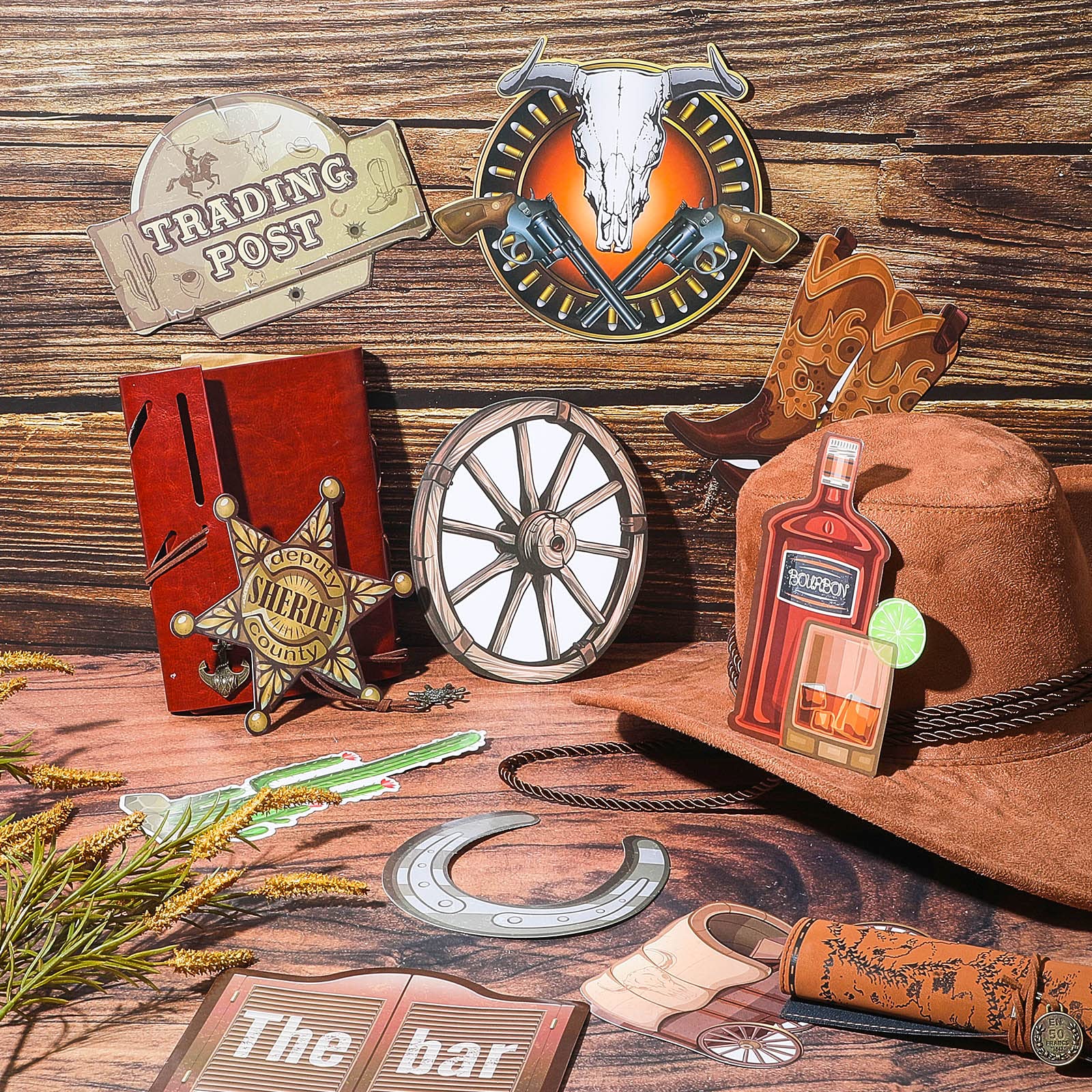 32-Piece Western Party Decorations Set - Cowboy Themed Party Favors, Wild West Cutouts & Country Decor for Birthday, Baby Shower & Western Theme Events