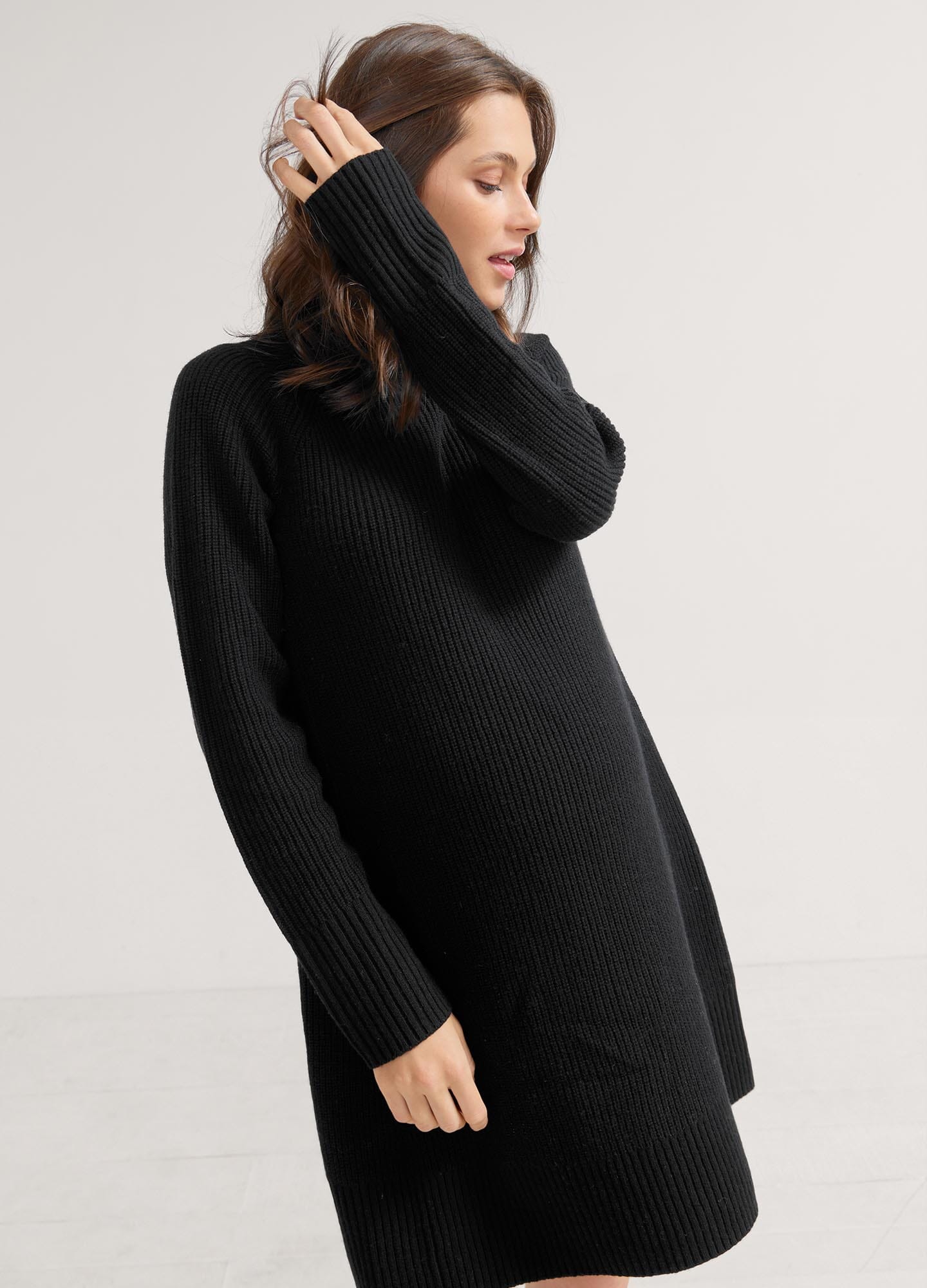 Irina Shaker Mini Sweater Dress for Women - Soft Knit Bodycon Dress with Long Sleeves - Perfect for Date Night, Office Wear & Fall Fashion