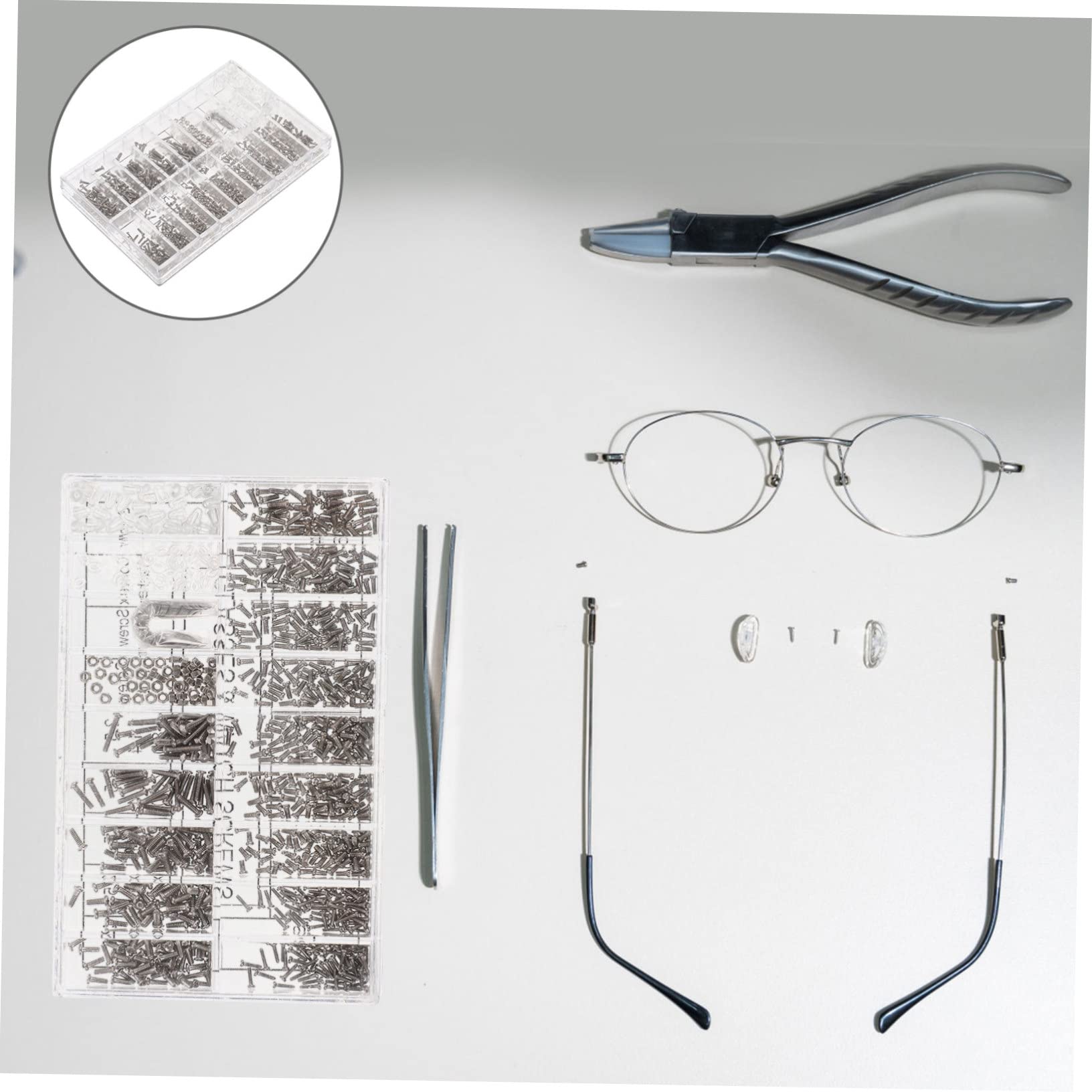 ORFOFE 1 Set Eyeglass Screw Repair Kit - Precision Screwdriver & Assorted Metal Eyeglass Screws for Glasses Frame Repair - Perfect for Broken Spectacles, Sunglasses & Reading Glasses (Home, Office & Travel Essential)