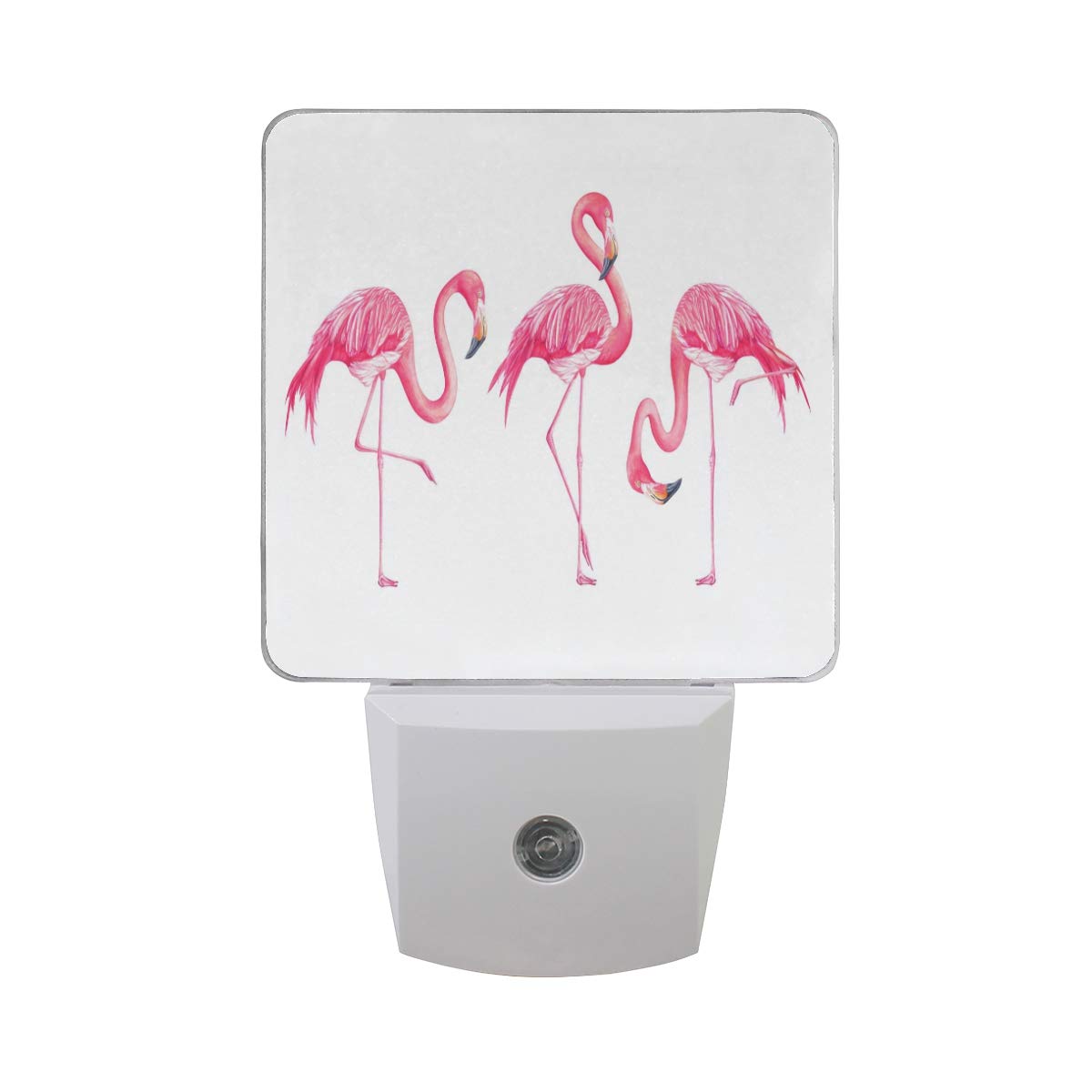 Vikko 2 Pack Pink Flamingo LED Night Light with Dusk to Dawn Sensor - Cute Plug-in Lamp for Kids & Adults - Perfect for Bedroom, Nursery, Living Room, Hallway, Bathroom - Energy Efficient Home Decor Nightlight
