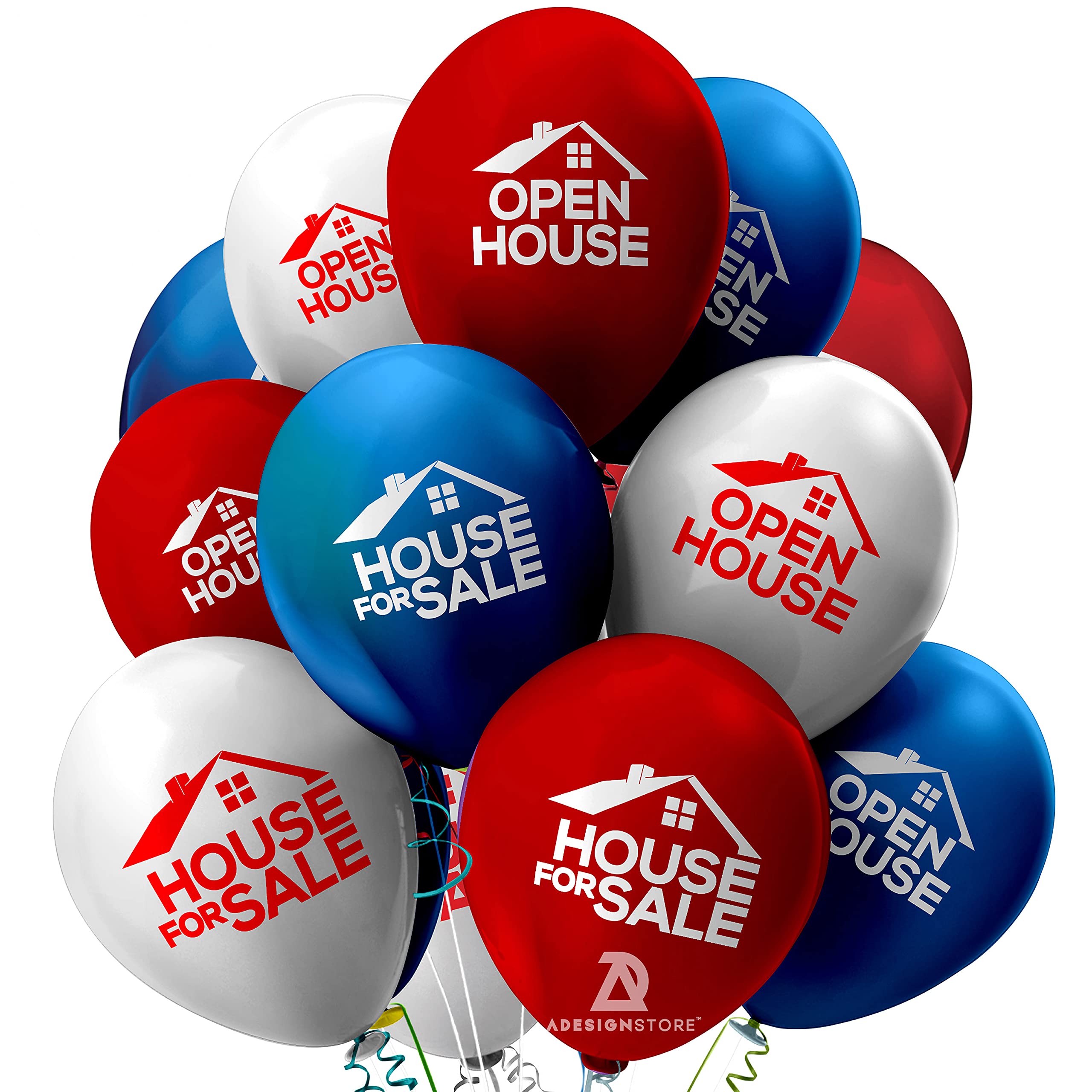 Metallic Real Estate Balloons for Open House & Yard Signs - Realtor Supplies Kit for Sale by Owner - Perfect for Home Showings, Agent Marketing & Property Promotion