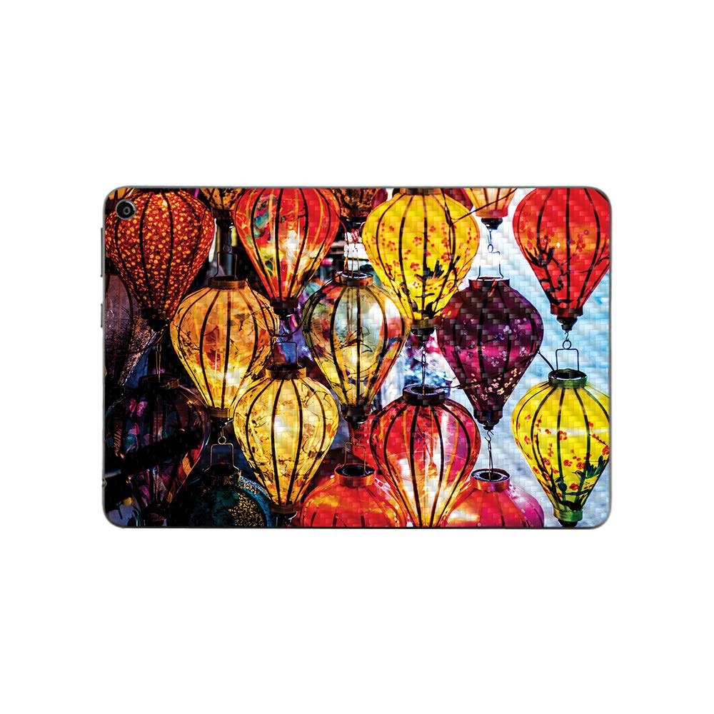 MightySkins Carbon Fiber Skin for Amazon Fire HD 8 (2020) - Hoi an Lanterns Design | Protective Durable Textured Cover | Easy to Apply | Made in USA | Perfect for Travel, Work & Home Entertainment