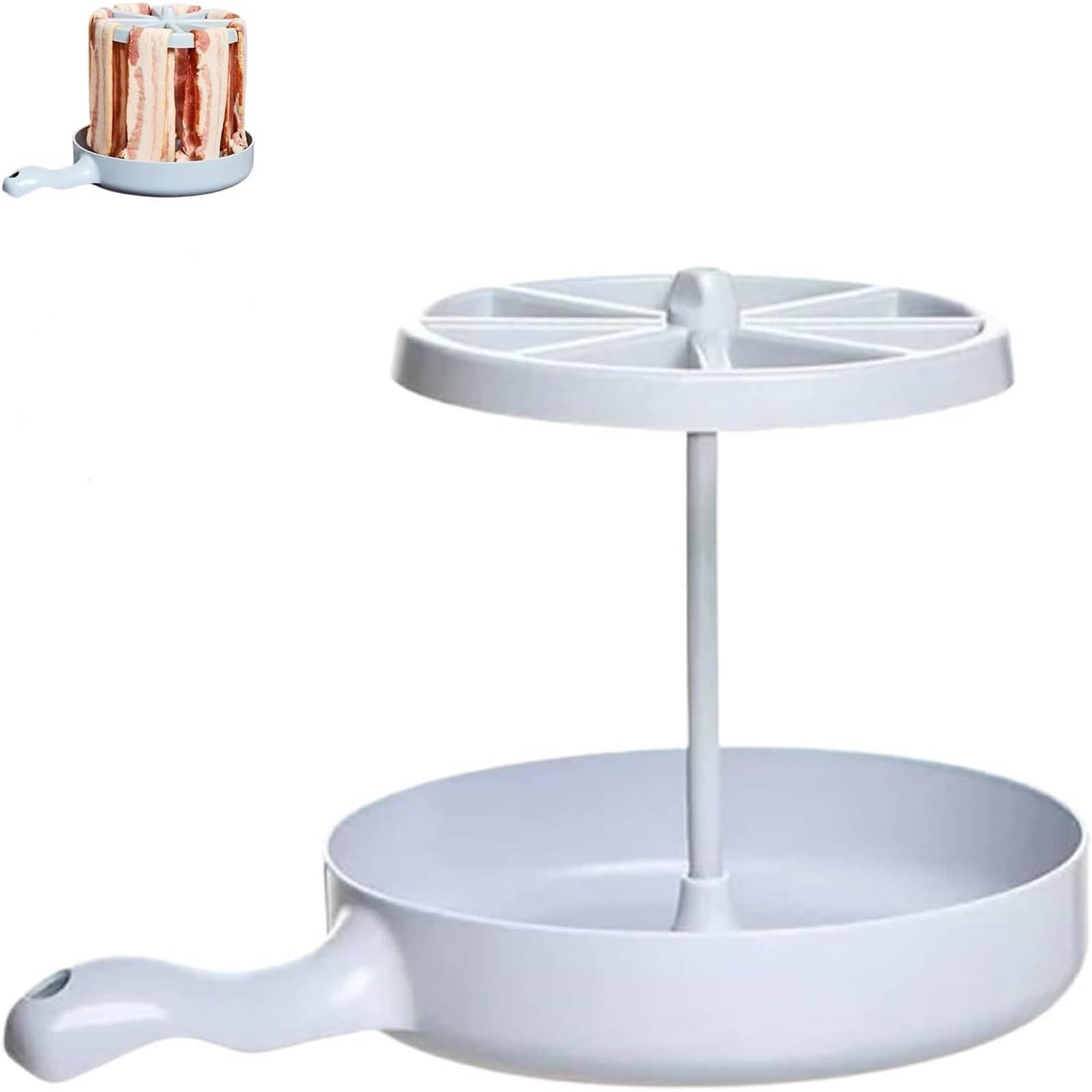 Microwave Barbecue Grill & Bacon Maker - Quick & Easy Microwave Grill Pan for BBQ, Bacon, Sausages | Crispy Bacon Cooker with Grease Saver & Strainer | Perfect for Breakfast, Camping & Small Kitchen Cooking