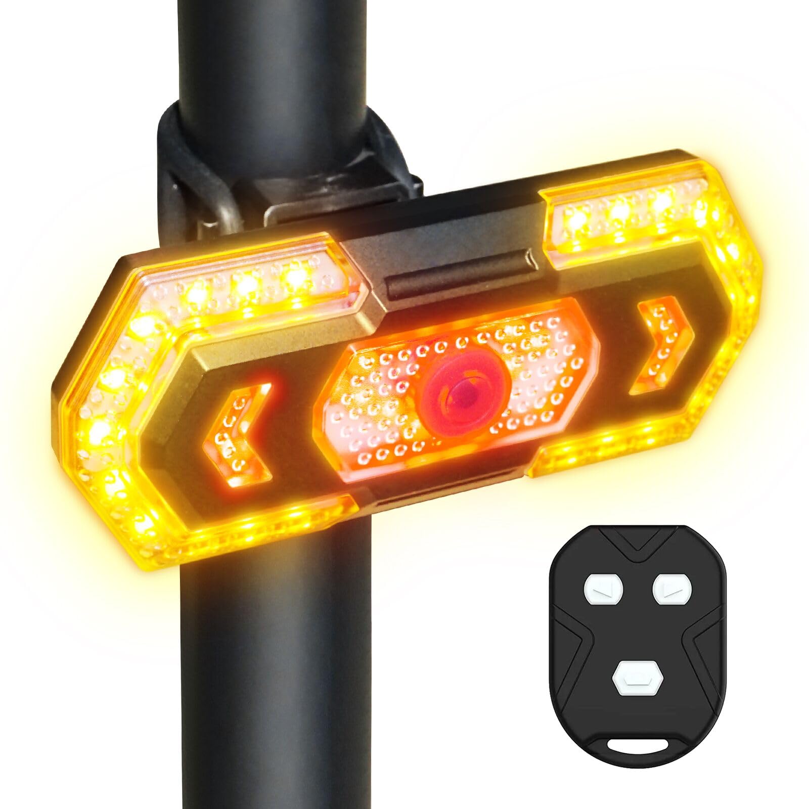USB Rechargeable Bike Lights with Turn Signals - Ultra Bright Waterproof Bicycle Tail Light for Safety Cycling, Scooters & Night Riding | Perfect for Commuting, Urban Biking & Outdoor Adventures