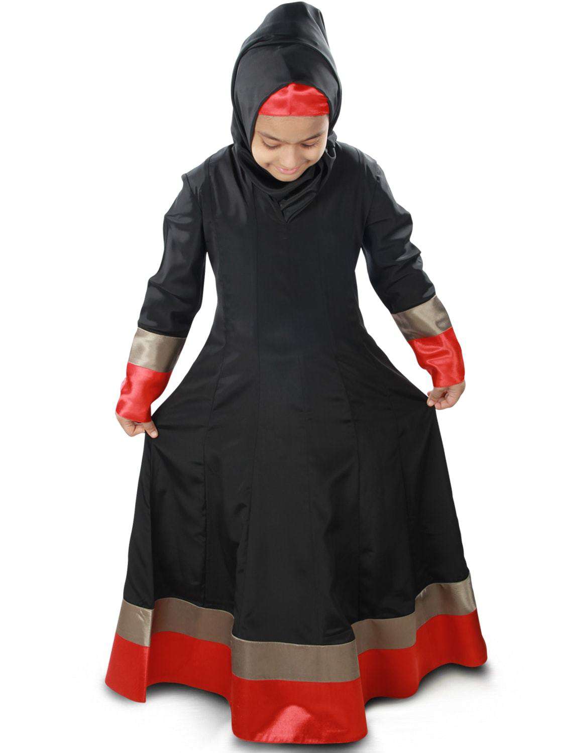Aroob Girls Islamic Abaya Dress for Kids - Modest Muslim Prayer Outfit for School & Special Occasions
