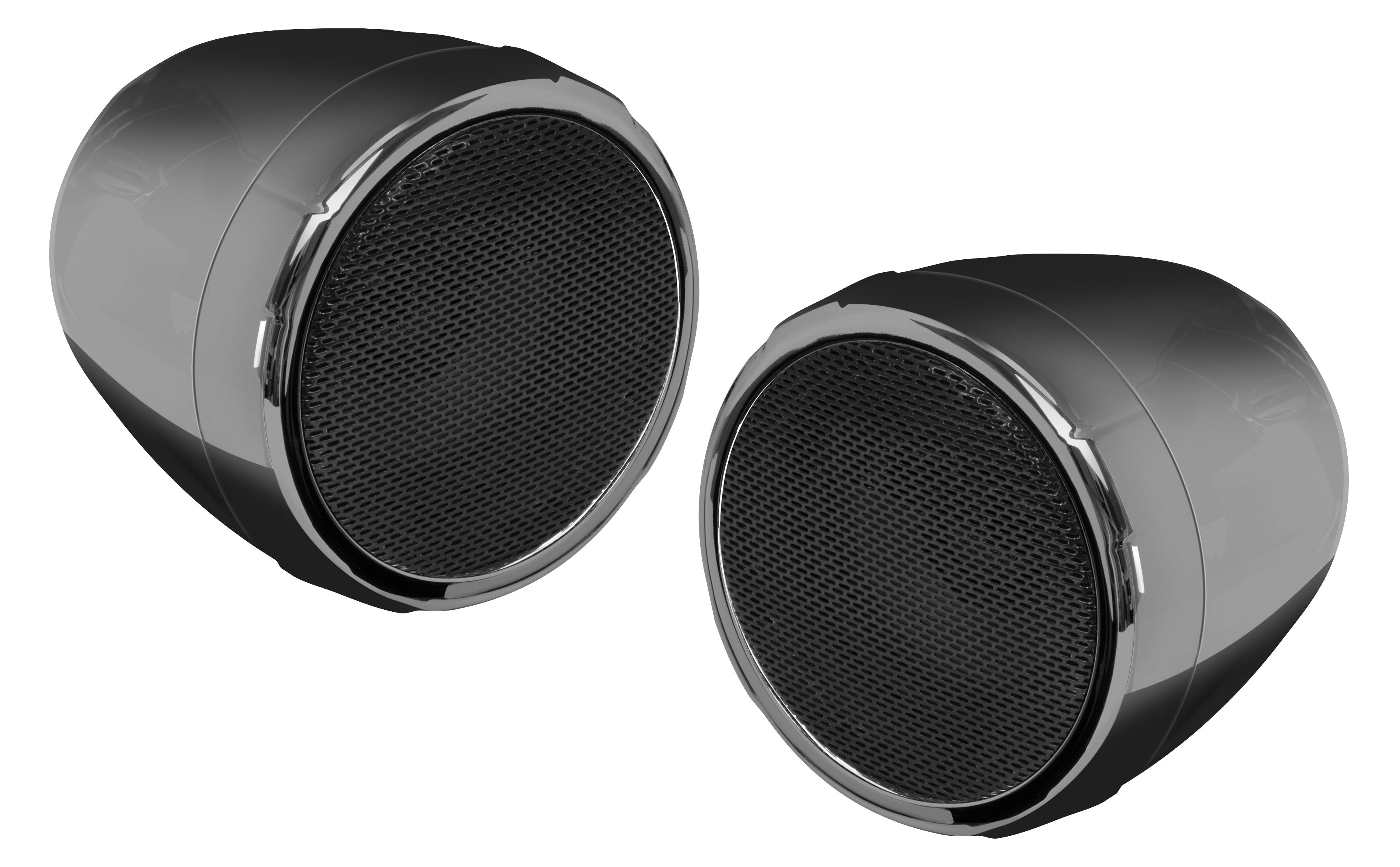 2-Piece Bluetooth Amplified Speaker Kit with 3 Speakers in Black Chrome - Perfect for Home Theater, Parties, and Outdoor Entertainment