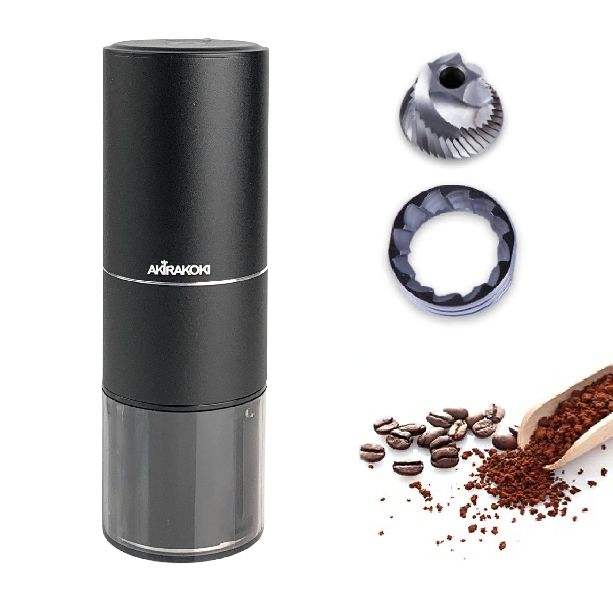Premium Electric Burr Coffee Grinder - Adjustable Grind Settings, Portable Stainless Steel Conical Burr Mill for Coffee Beans & Spices | USB Rechargeable | Perfect for Home, Office & Travel Brewing