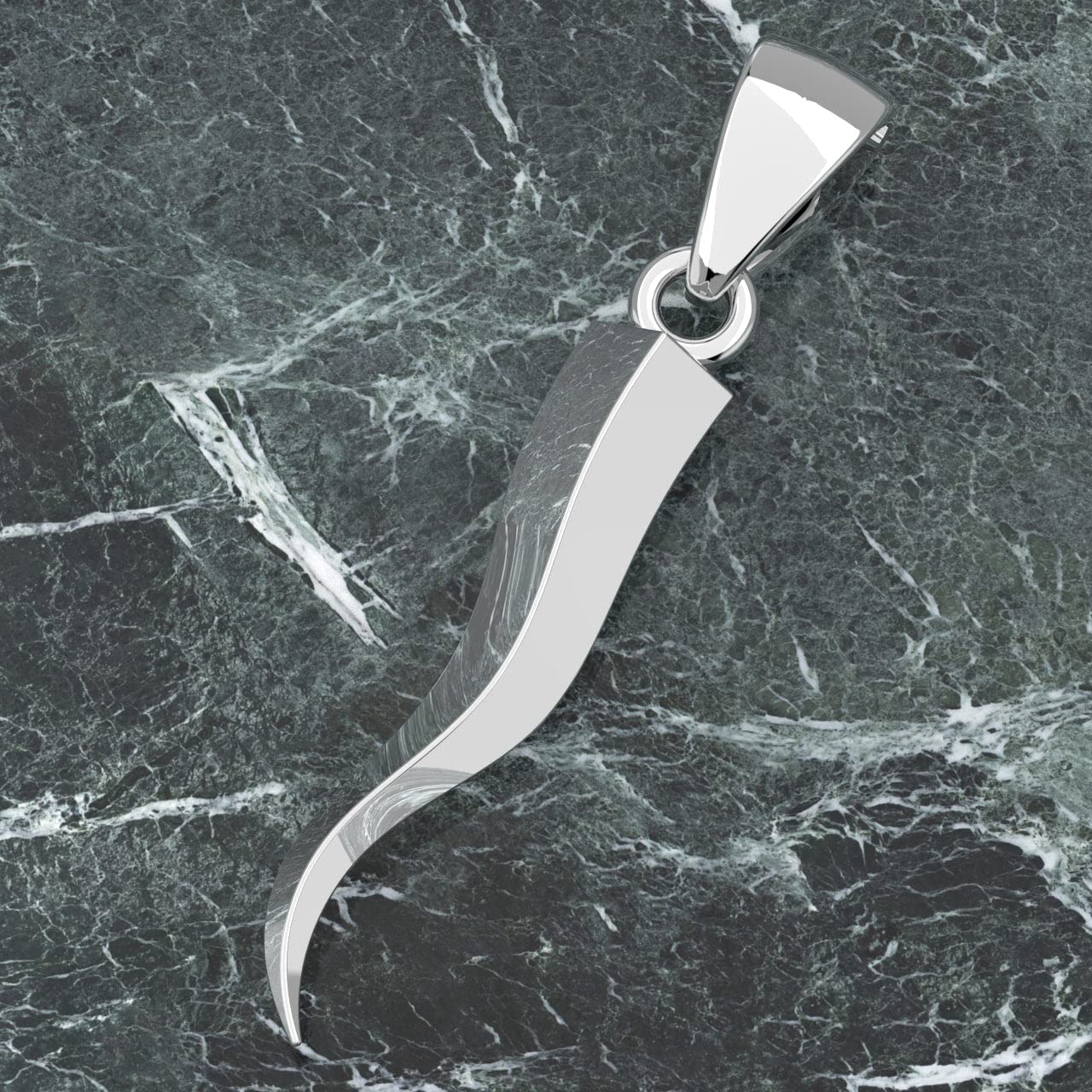 925 Sterling Silver Italian Horn Cornicello Pendant Necklace for Men - 25mm Lucky Charm, Adjustable 22-26 Inch Chain - Perfect for Gifts, Protection & Good Luck Jewelry