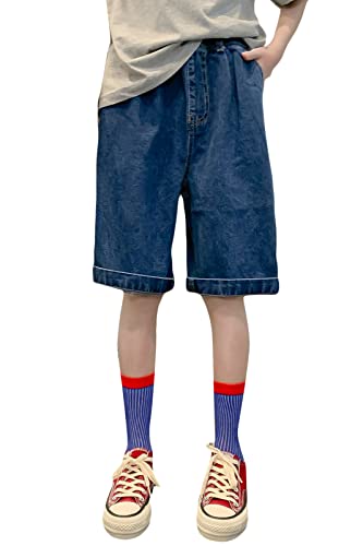 SANGTREE Girls' Bermuda Jean Shorts with Pull-On Waist | Comfortable Denim Shorts for Kids Ages 4-14 | Perfect for Summer, Playtime & Casual Outfits