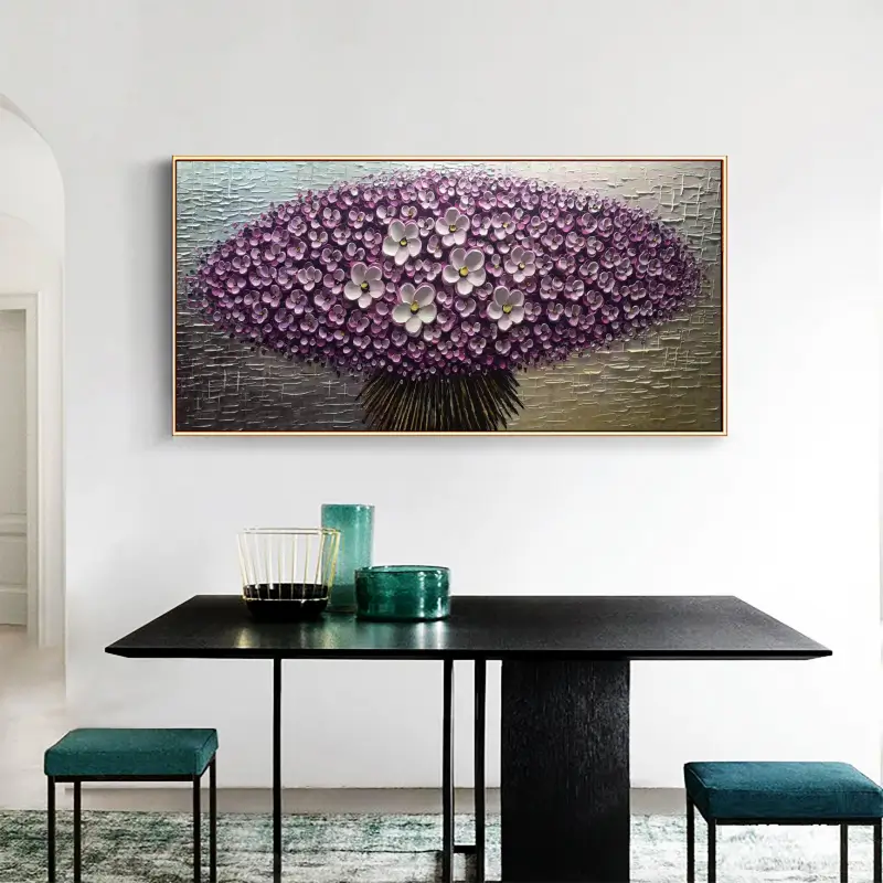 Flower and Tree Painting #FT009 - Handmade Canvas Art for Home Decor, Office Wall Art, and Living Room Aesthetic