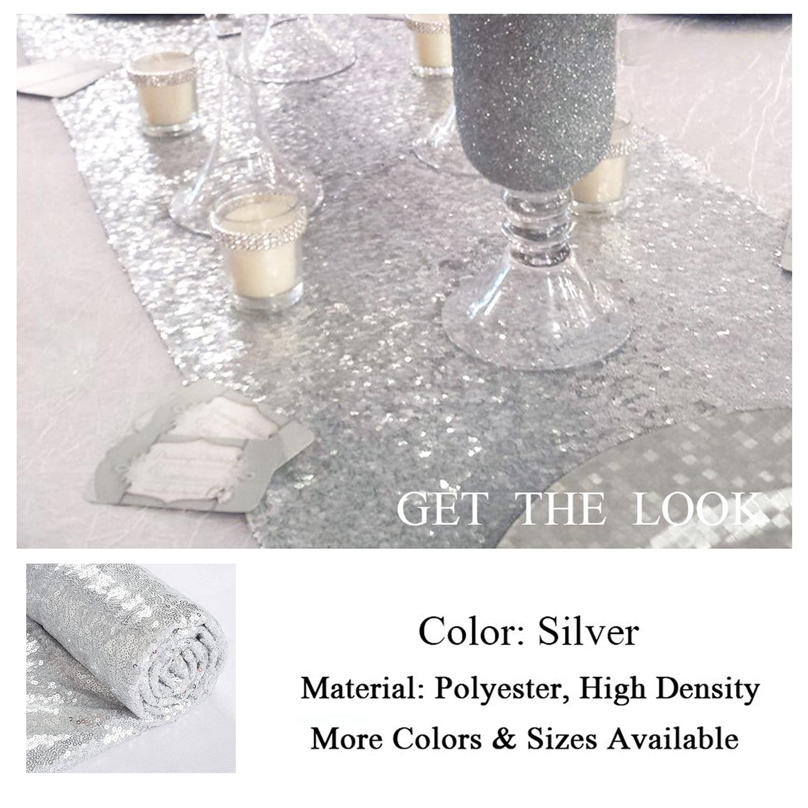Silver Sequin Table Runner 14