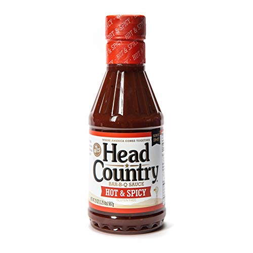 Head Country Bar-B-Q Sauce - Hot & Spicy Flavor, 20 oz Bottle - Perfect for Grilling, BBQ Parties & Meat Marinades